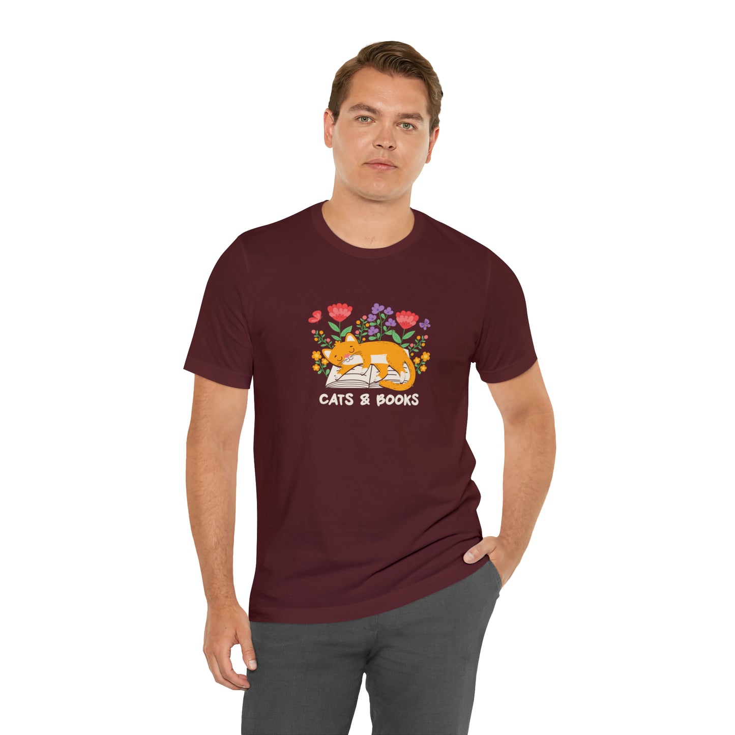 Cat Mom Shirt Cat Lover Tee Cute Book Cat Shirt Floral Book Shirt Book Lover Sweatshirt Reader Bookish Tee Cat Themed Gift For Women for men