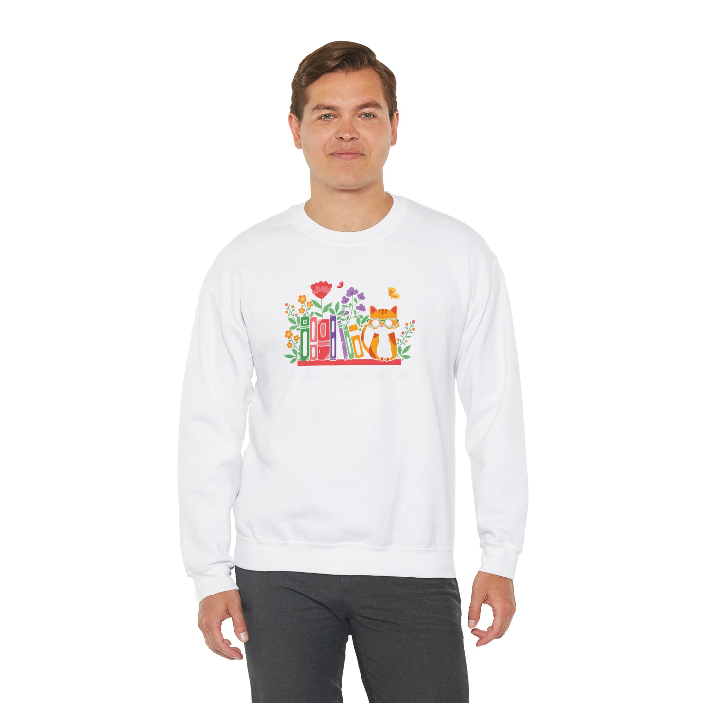 Cat lover Sweatshirt book lover sweater BookShelf control orange cat Shirt Halloween Cat Sweatshirt Gift for Cat Lover Gift for Cat Mom Gift