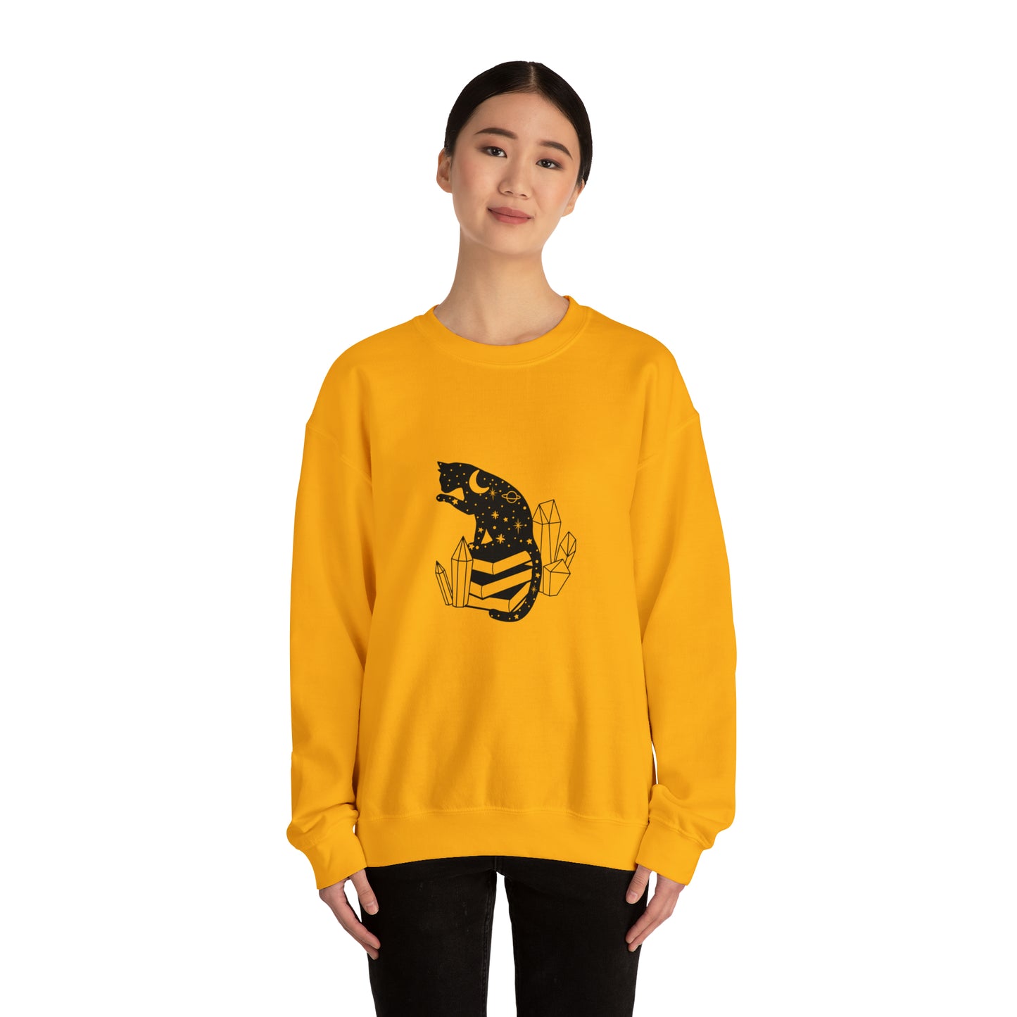 Cat lover Sweatshirt book lover sweater Crystal lover Shirt Halloween Cat Sweatshirt Gift for Cat Lover Gift for Cat Mom Gift moon