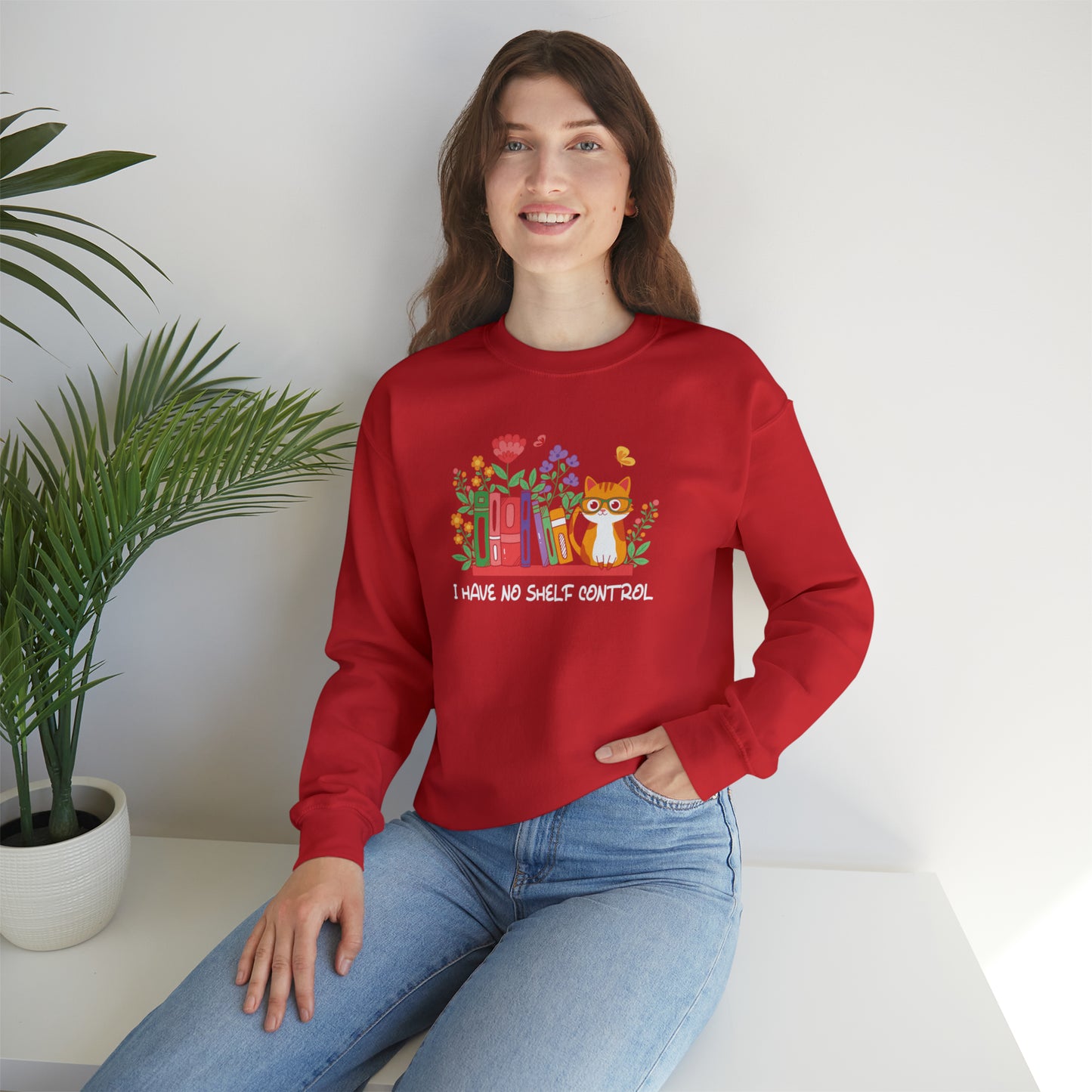 Cat lover Sweatshirt book lover sweater BookShelf control orange cat Shirt Halloween Cat Sweatshirt Gift for Cat Lover Gift for Cat Mom Gift