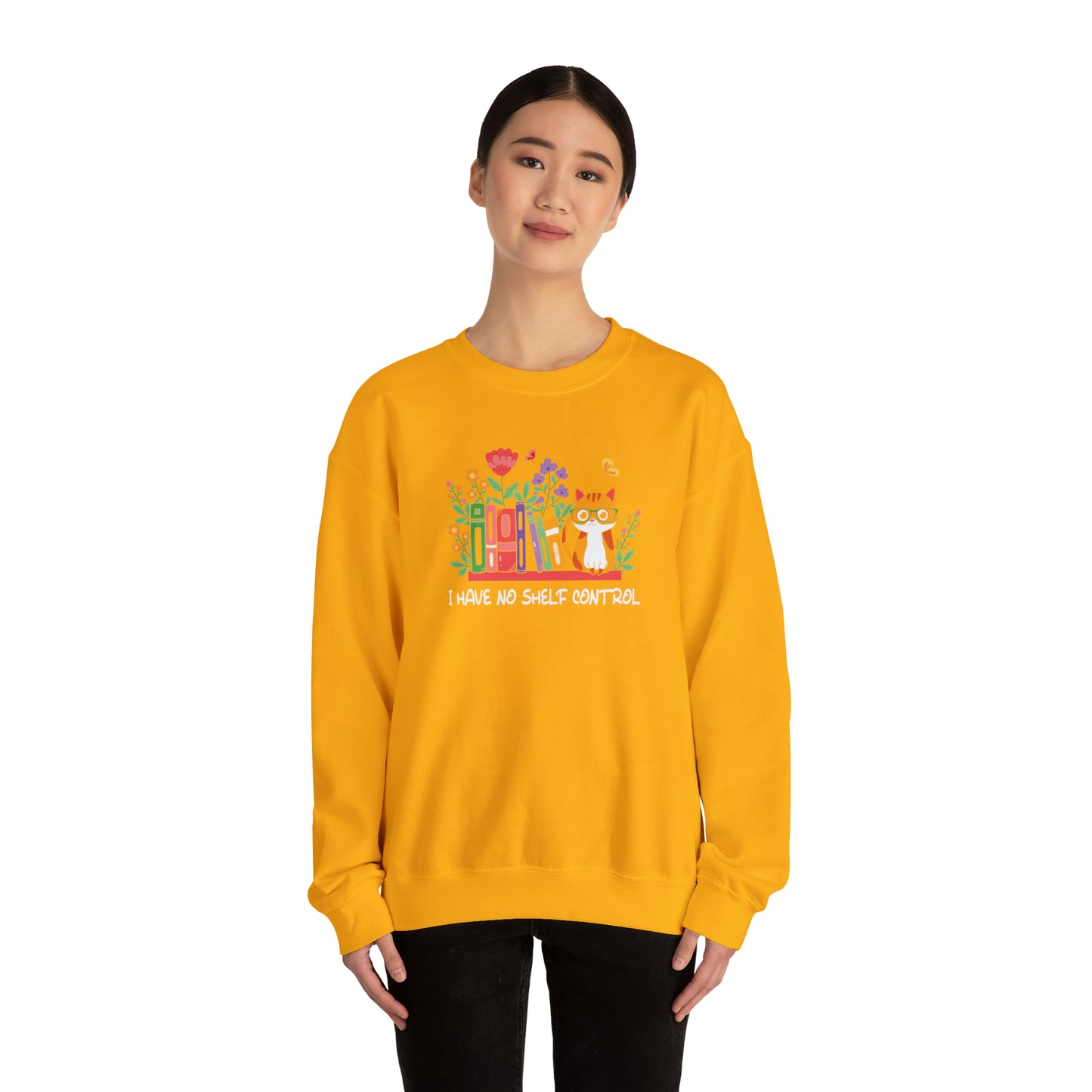 Cat lover Sweatshirt book lover sweater BookShelf control orange cat Shirt Halloween Cat Sweatshirt Gift for Cat Lover Gift for Cat Mom Gift