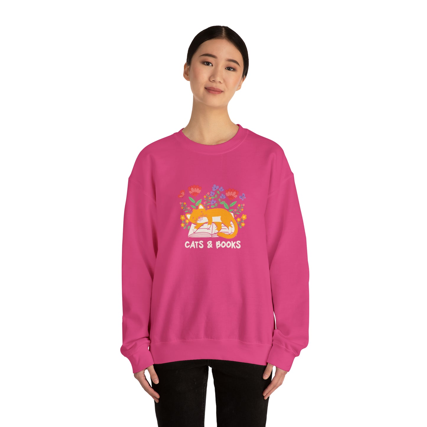 Cat Mom Shirt Cat Lover Tee Cute Book Cat Shirt Floral Book Shirt Book Lover Sweatshirt Reader Bookish Tee Cat Themed Gift For Women for Men