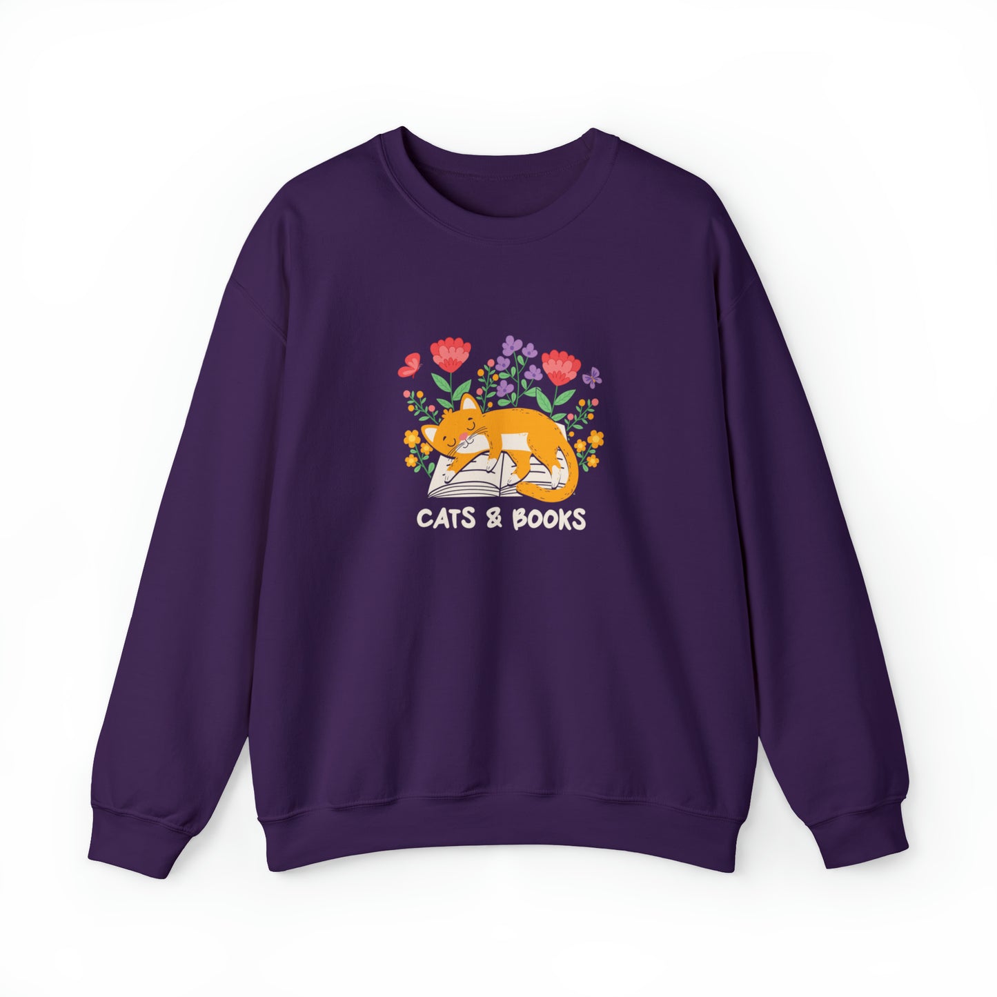 Cat Mom Shirt Cat Lover Tee Cute Book Cat Shirt Floral Book Shirt Book Lover Sweatshirt Reader Bookish Tee Cat Themed Gift For Women for Men