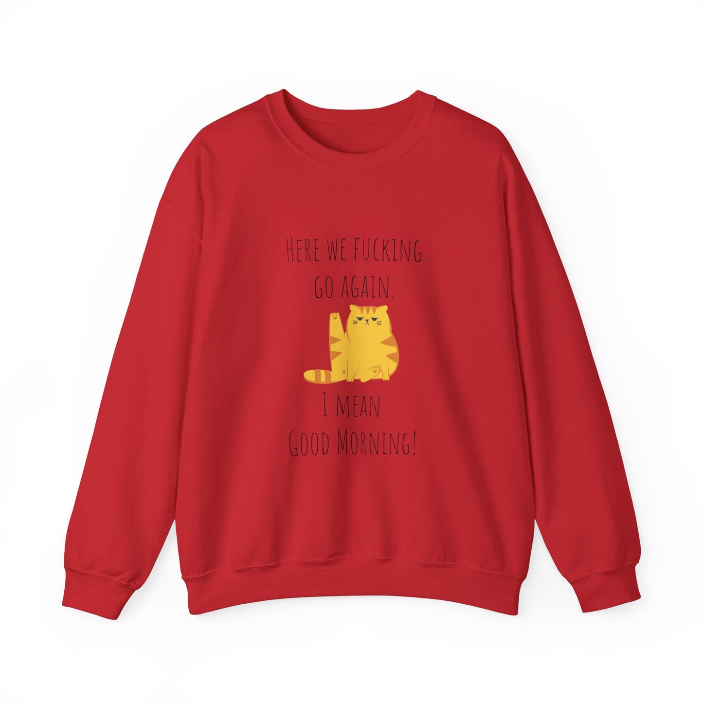 Grumpy cat sweater Here we go fucking again sweater gifts funny cat birthday gift Christmas sweatshirt gift for her for Women Christmas gift