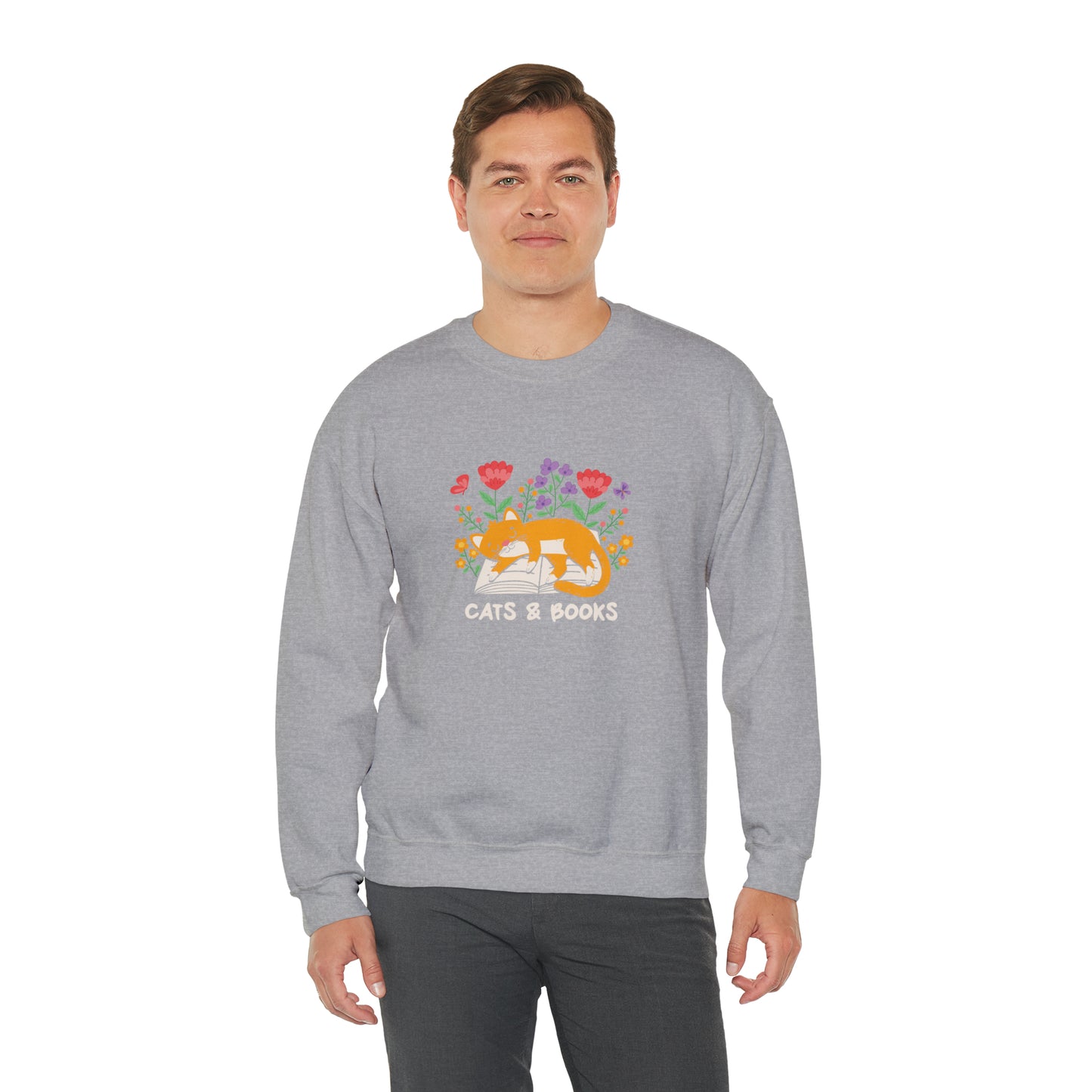 Cat Mom Shirt Cat Lover Tee Cute Book Cat Shirt Floral Book Shirt Book Lover Sweatshirt Reader Bookish Tee Cat Themed Gift For Women for Men