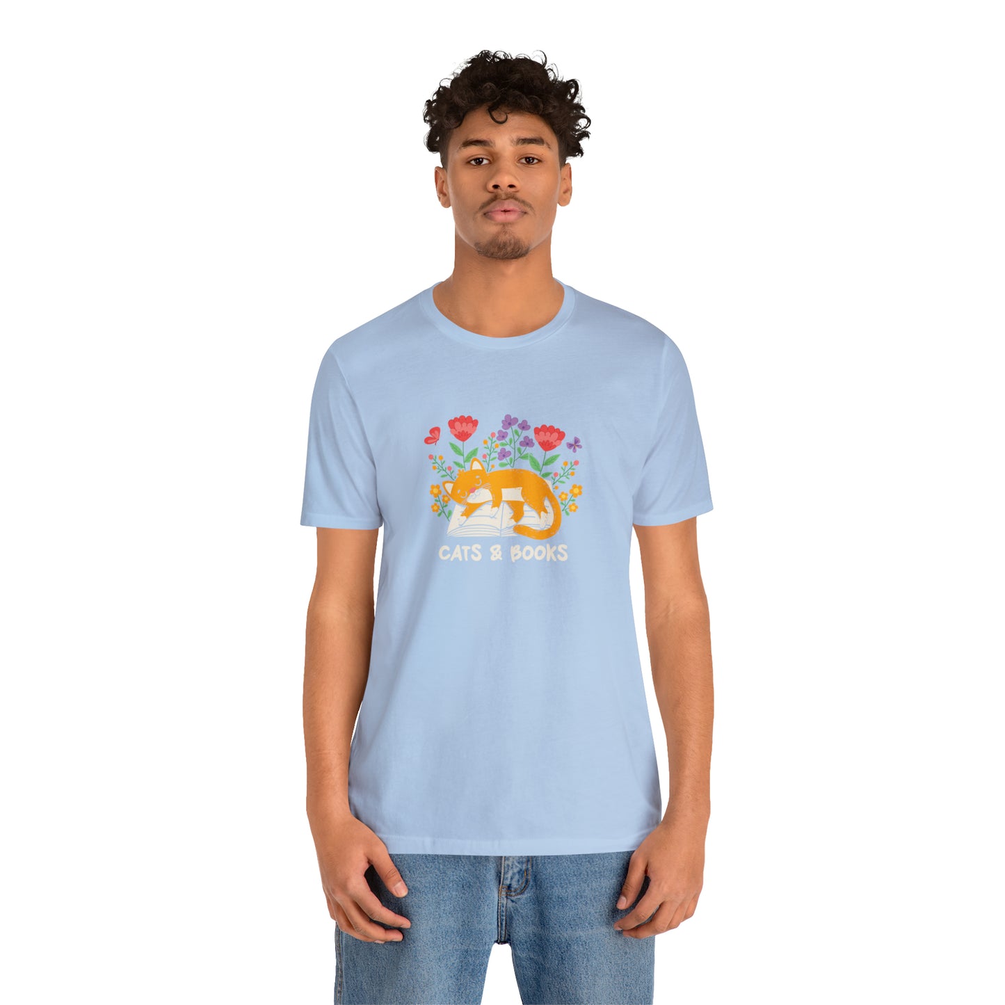 Cat Mom Shirt Cat Lover Tee Cute Book Cat Shirt Floral Book Shirt Book Lover Sweatshirt Reader Bookish Tee Cat Themed Gift For Women for men
