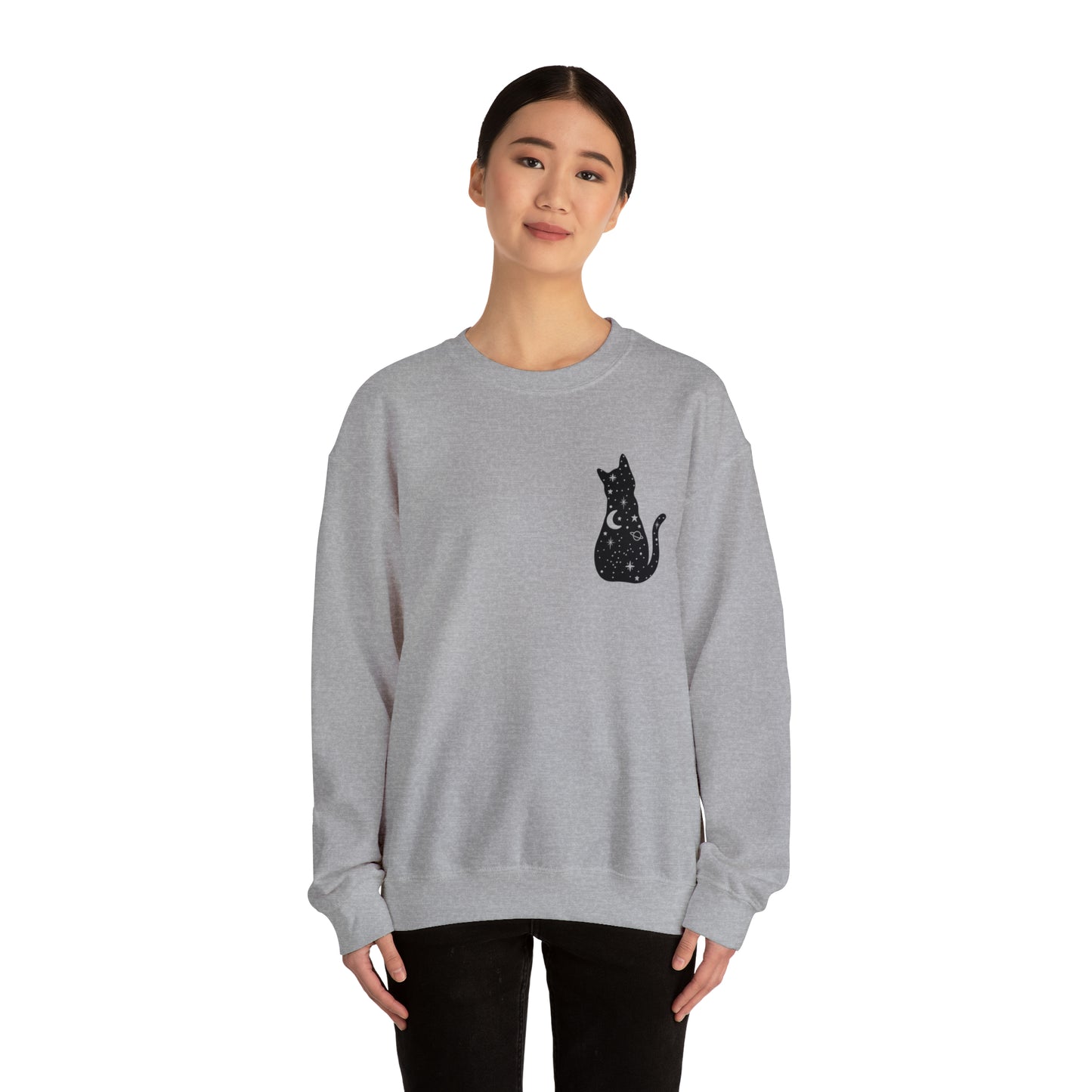 Halloween Sweatshirt Black Cat Shirt Halloween Sweater Halloween Cat Sweatshirt Gift for Cat Lover Gift Black Cat Gift for Cat Mom Gift Moon