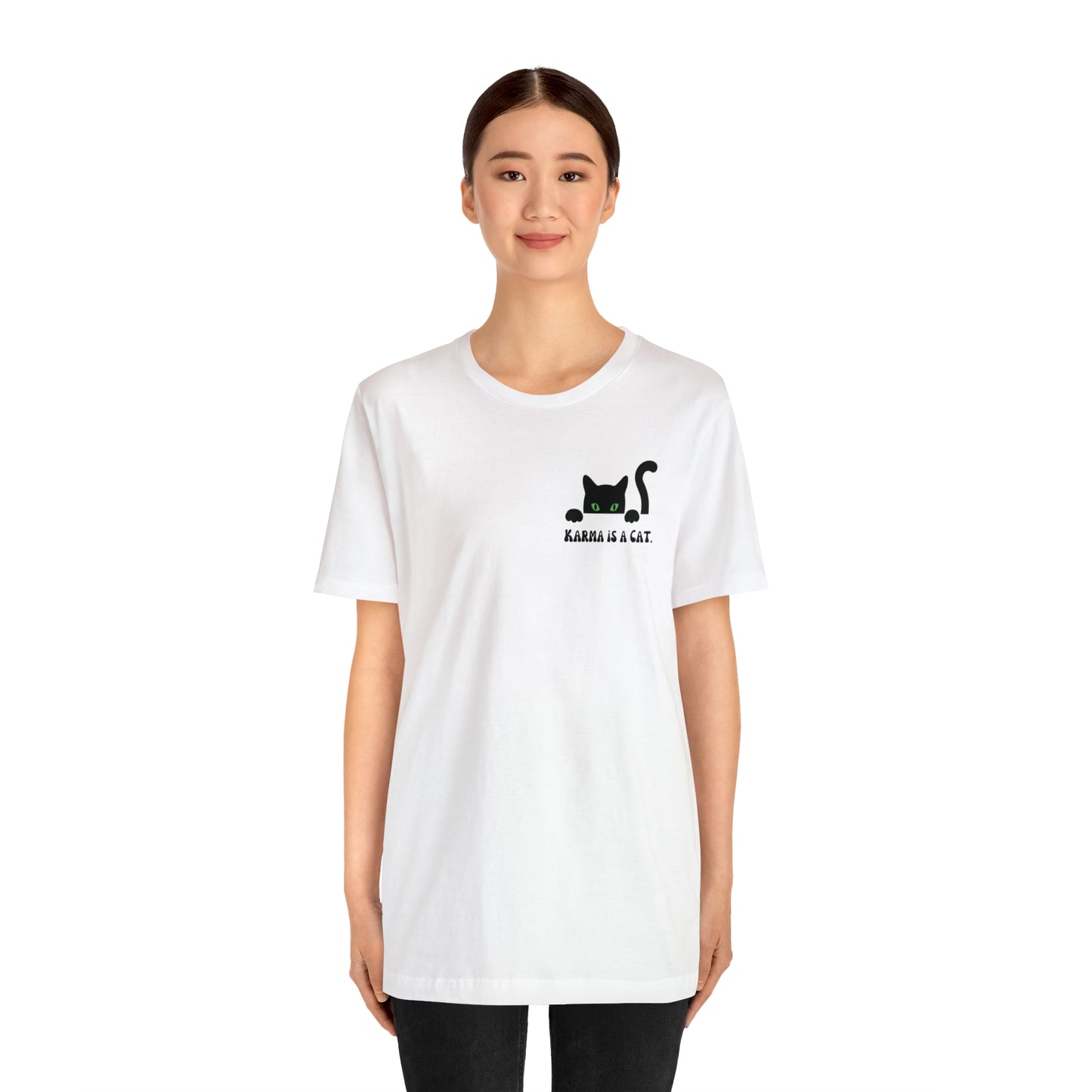 Karma is a cat shirt Cat lover tshirt book lover shirt Taylor witchy cat Shirt Halloween Cat Gift for Cat Lover Gift for Cat Mom Gift