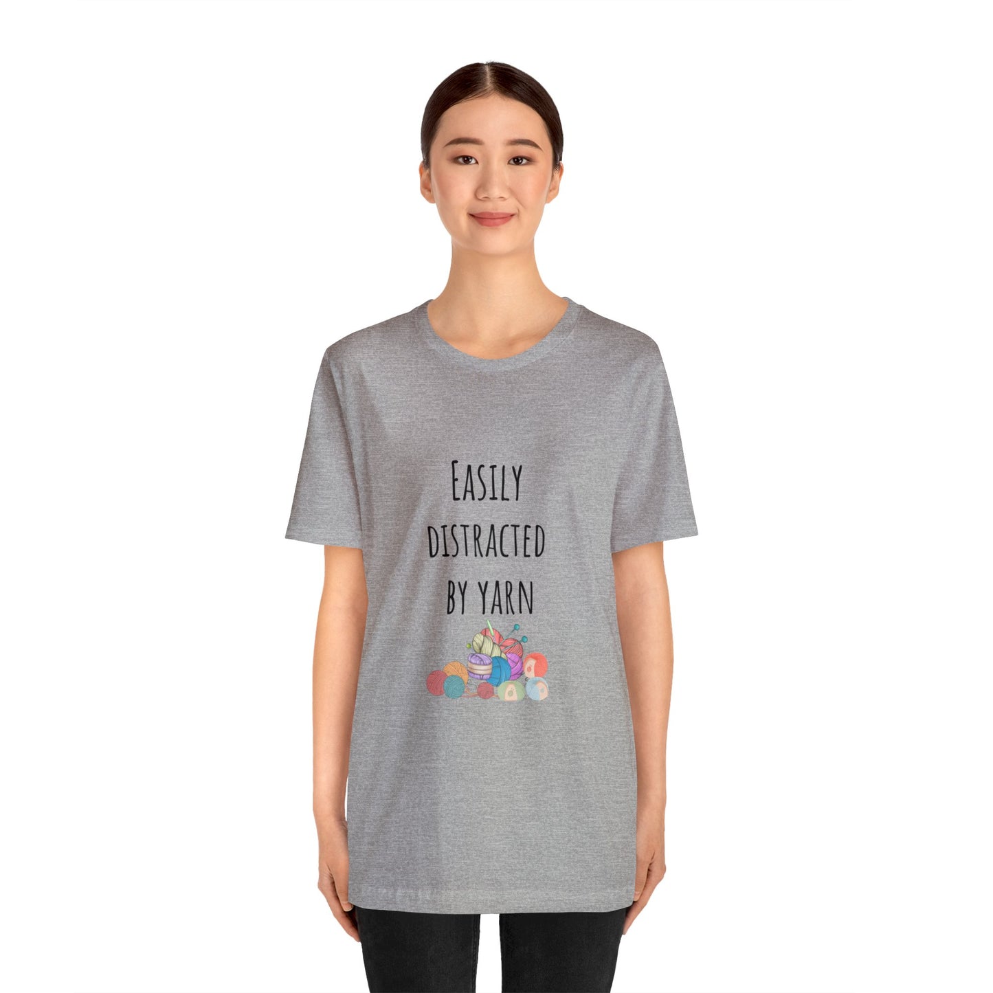 Easily distracted by yarn Christmas gift for yarn lover Funny yarn shirt crochet lover gift Gift for knitting lover Gift for Mom daughter