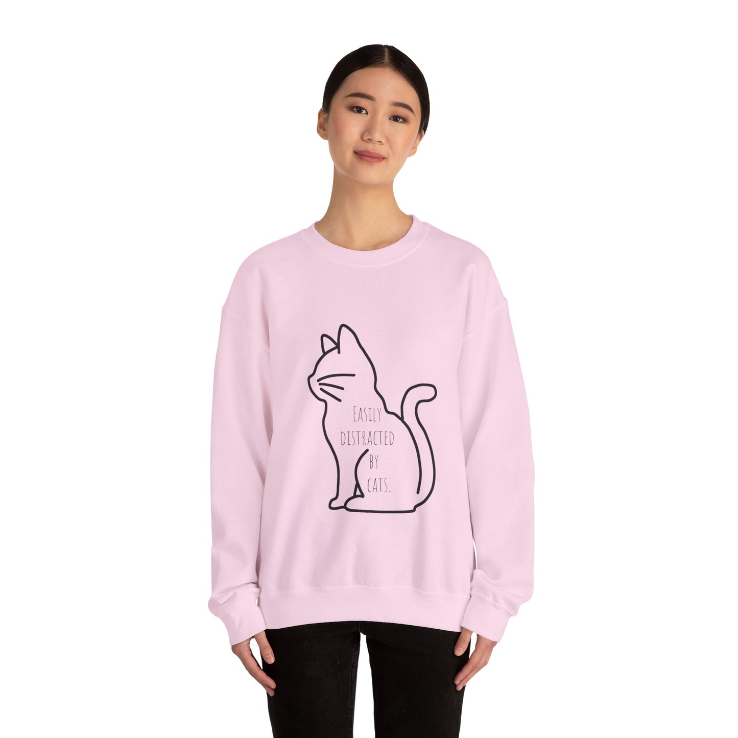 Easily distracted by cats Sweatshirt Christmas gift for cat lover funny cat sweater gift knitting gift for him gift for her best friend gift
