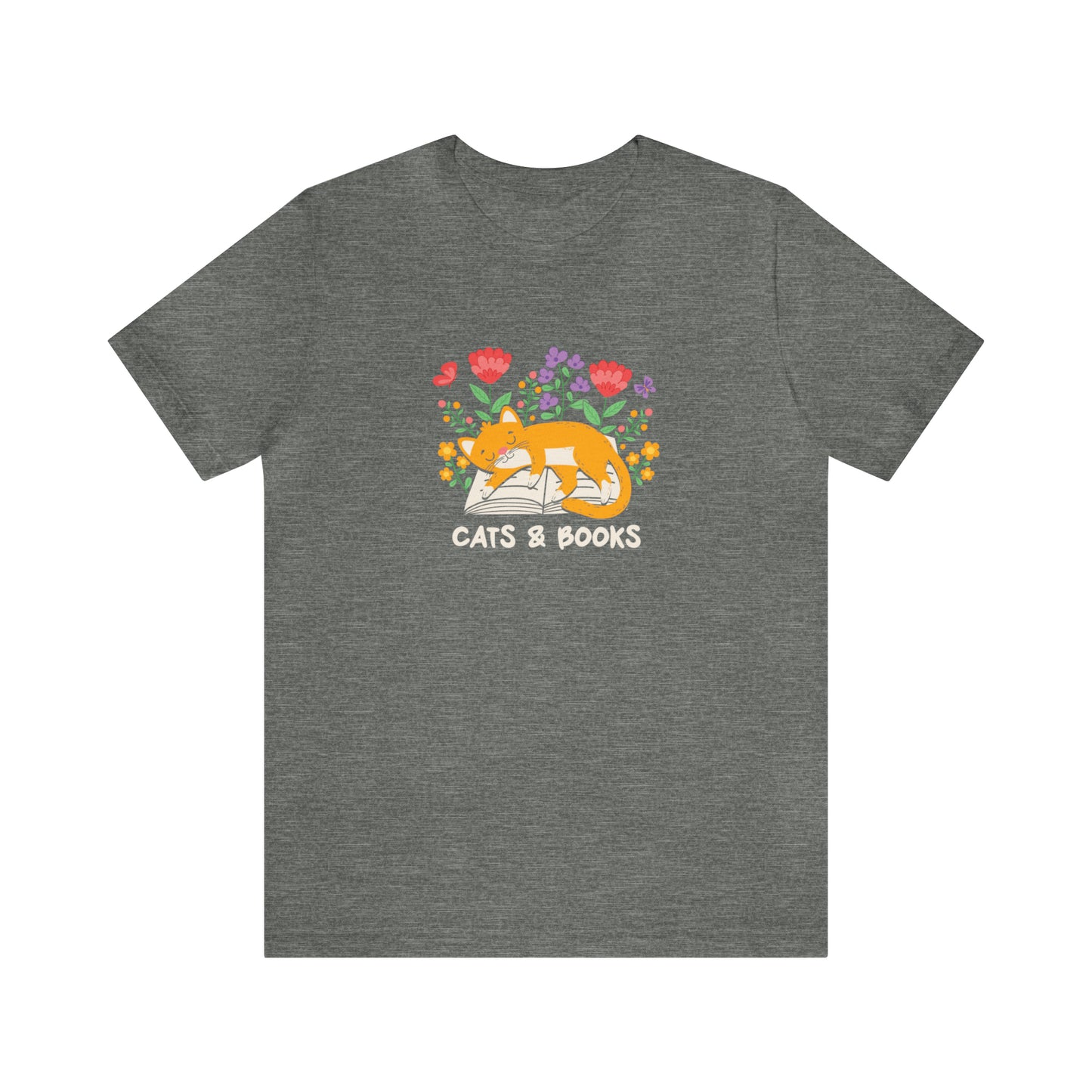 Cat Mom Shirt Cat Lover Tee Cute Book Cat Shirt Floral Book Shirt Book Lover Sweatshirt Reader Bookish Tee Cat Themed Gift For Women for men