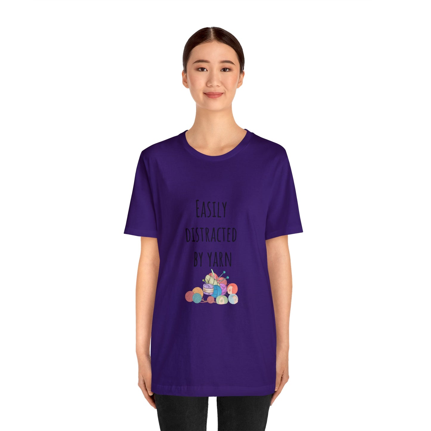 Easily distracted by yarn Christmas gift for yarn lover Funny yarn shirt crochet lover gift Gift for knitting lover Gift for Mom daughter