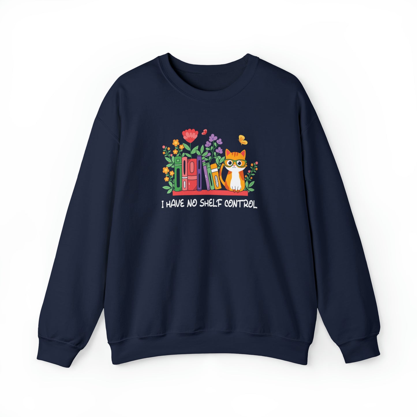 Cat lover Sweatshirt book lover sweater BookShelf control orange cat Shirt Halloween Cat Sweatshirt Gift for Cat Lover Gift for Cat Mom Gift