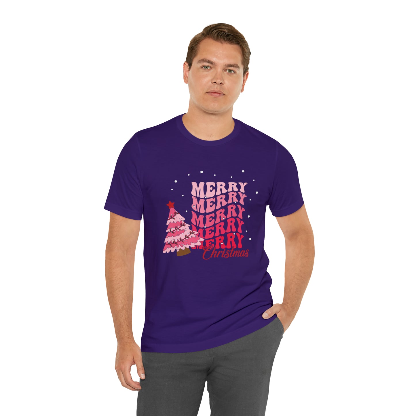 Festive AF shirt Pink Merry Bright Christmas Tshirt for Women Christmas Shirt Sweater Holiday Christmas gift for her gift for him unisex