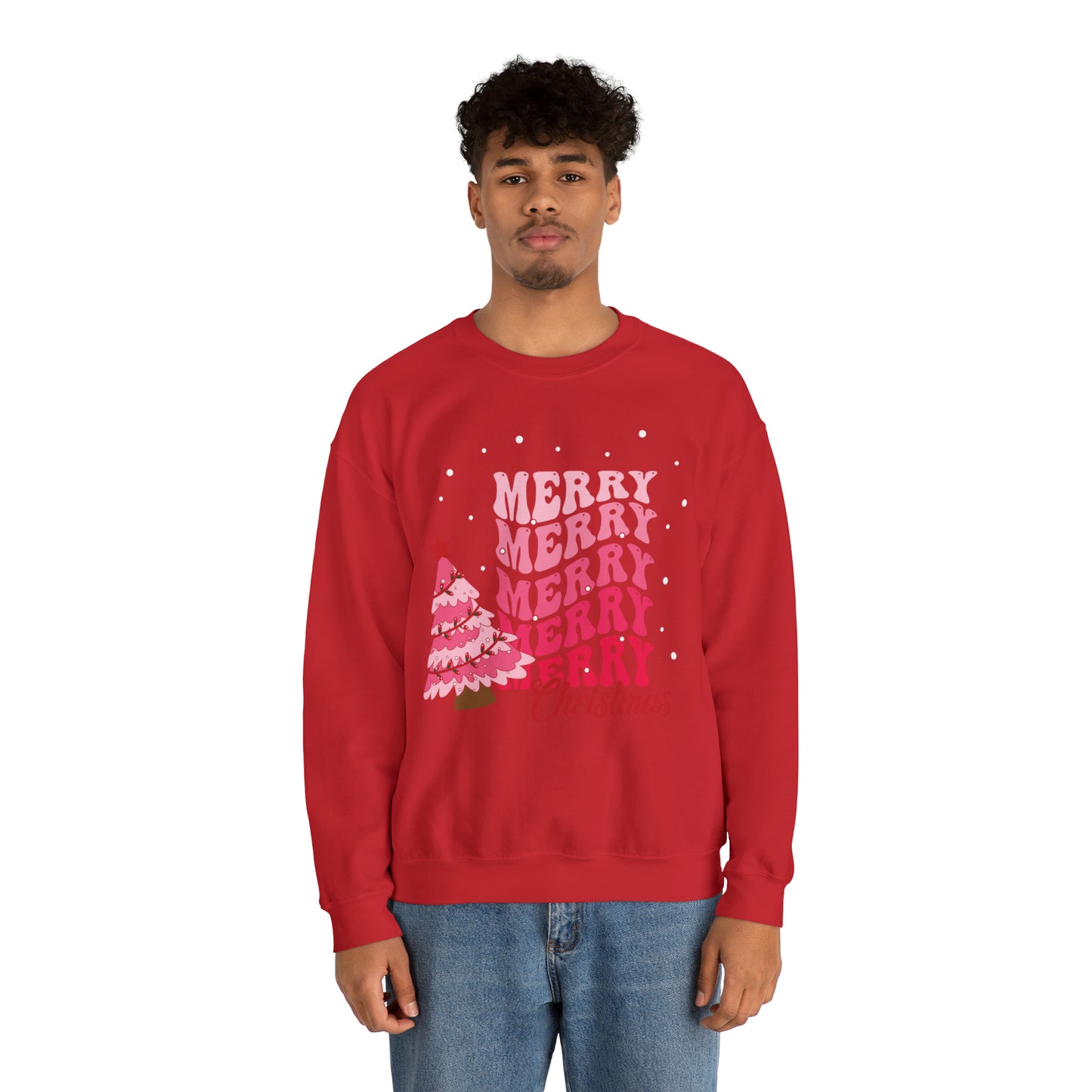 Festive AF sweater Pink Merry Bright Christmas Sweatshirt for Women Christmas Shirt Sweater Holiday Christmas gift for her gift for him