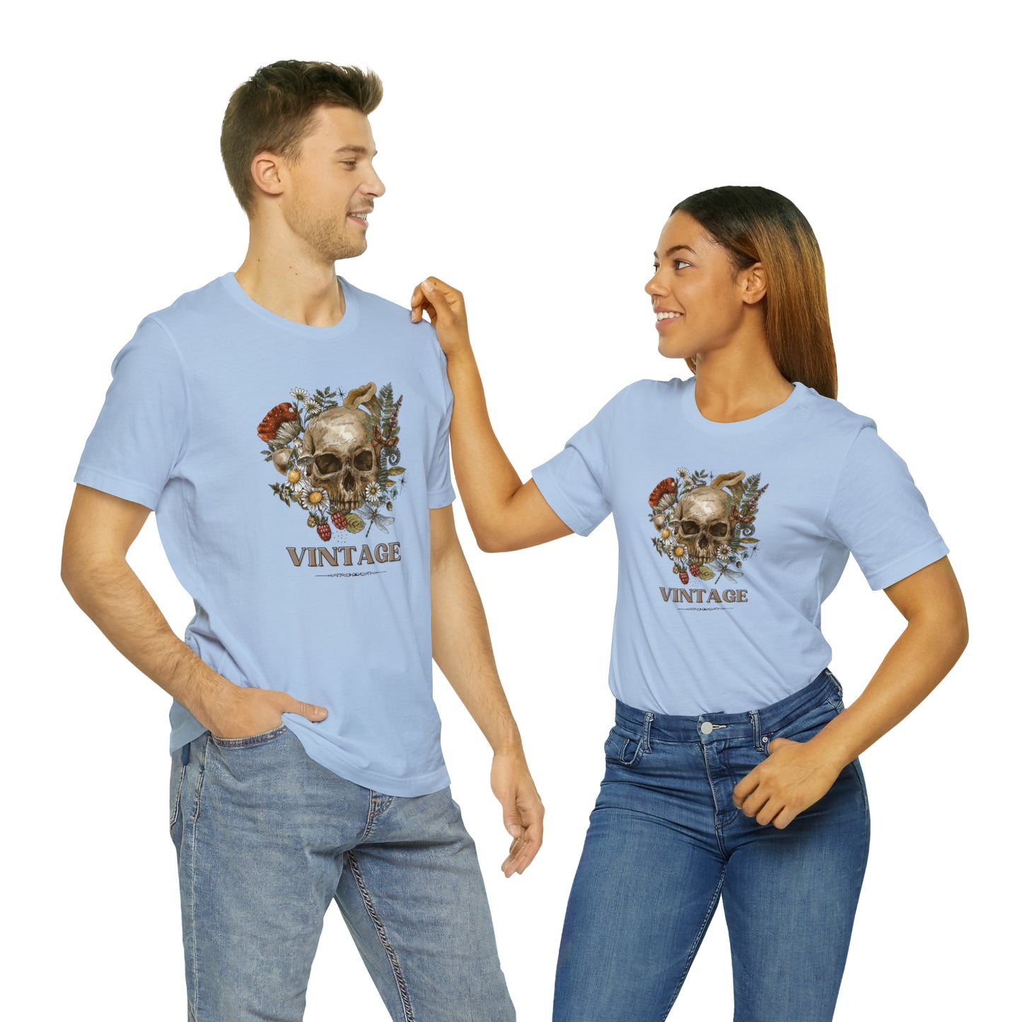 Vintage retro shirt skeleton head shirt Halloween tee Floral Shirt unisex Retro Themed vintage Gift christmas gift