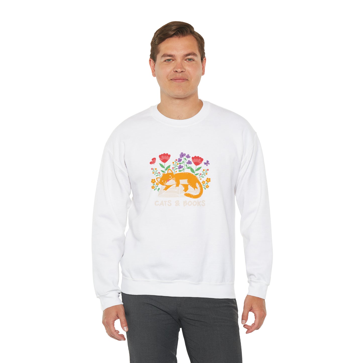 Cat Mom Shirt Cat Lover Tee Cute Book Cat Shirt Floral Book Shirt Book Lover Sweatshirt Reader Bookish Tee Cat Themed Gift For Women for Men