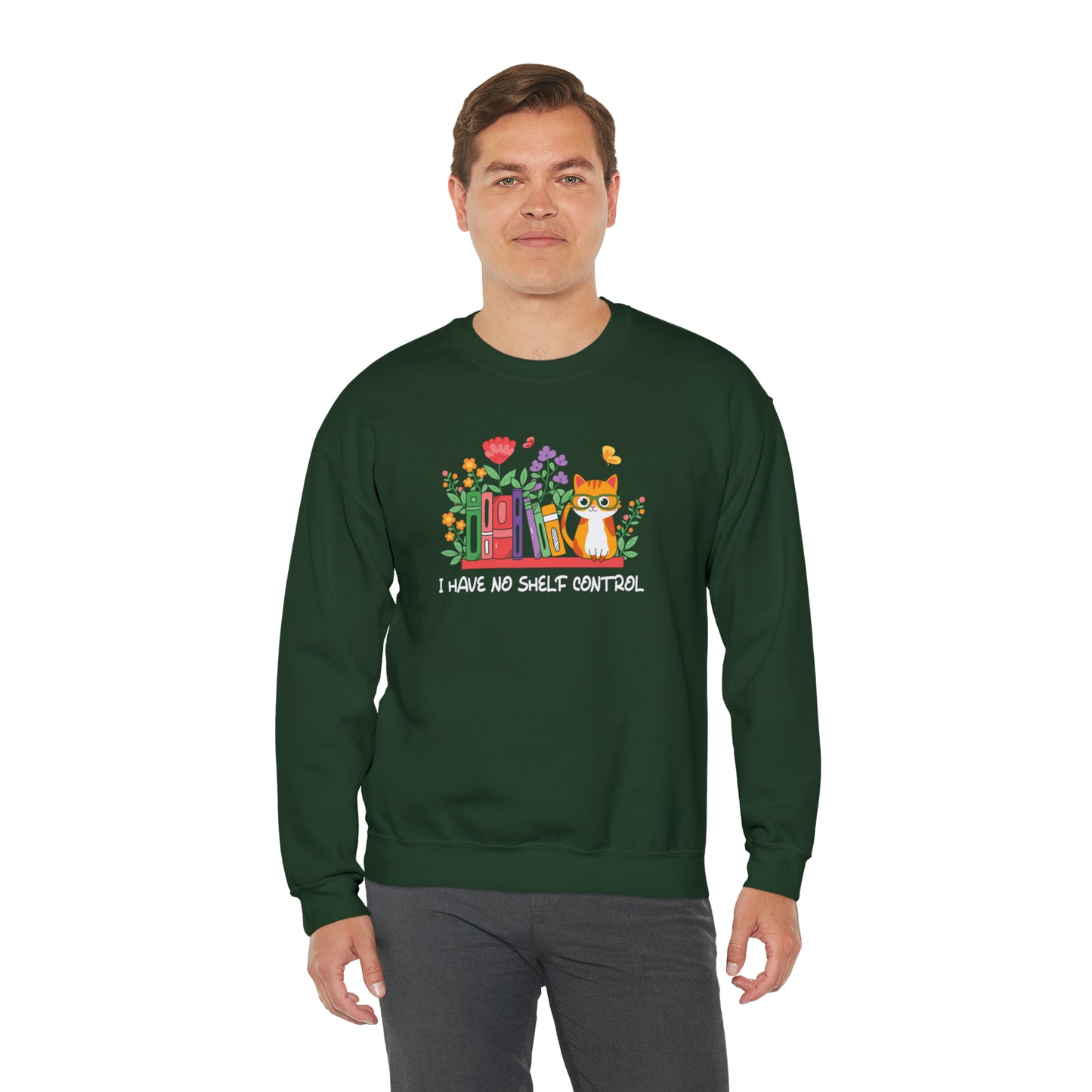 Cat lover Sweatshirt book lover sweater BookShelf control orange cat Shirt Halloween Cat Sweatshirt Gift for Cat Lover Gift for Cat Mom Gift
