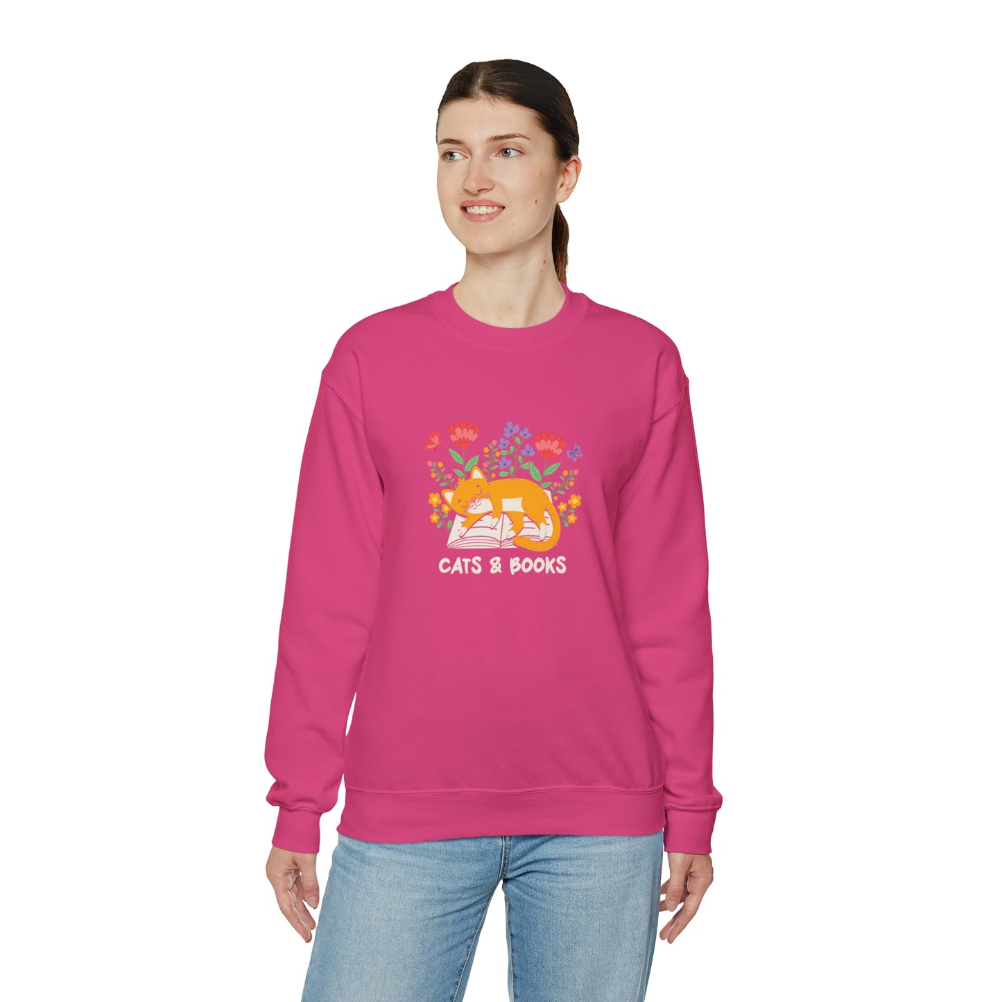 Cat Mom Shirt Cat Lover Tee Cute Book Cat Shirt Floral Book Shirt Book Lover Sweatshirt Reader Bookish Tee Cat Themed Gift For Women for Men