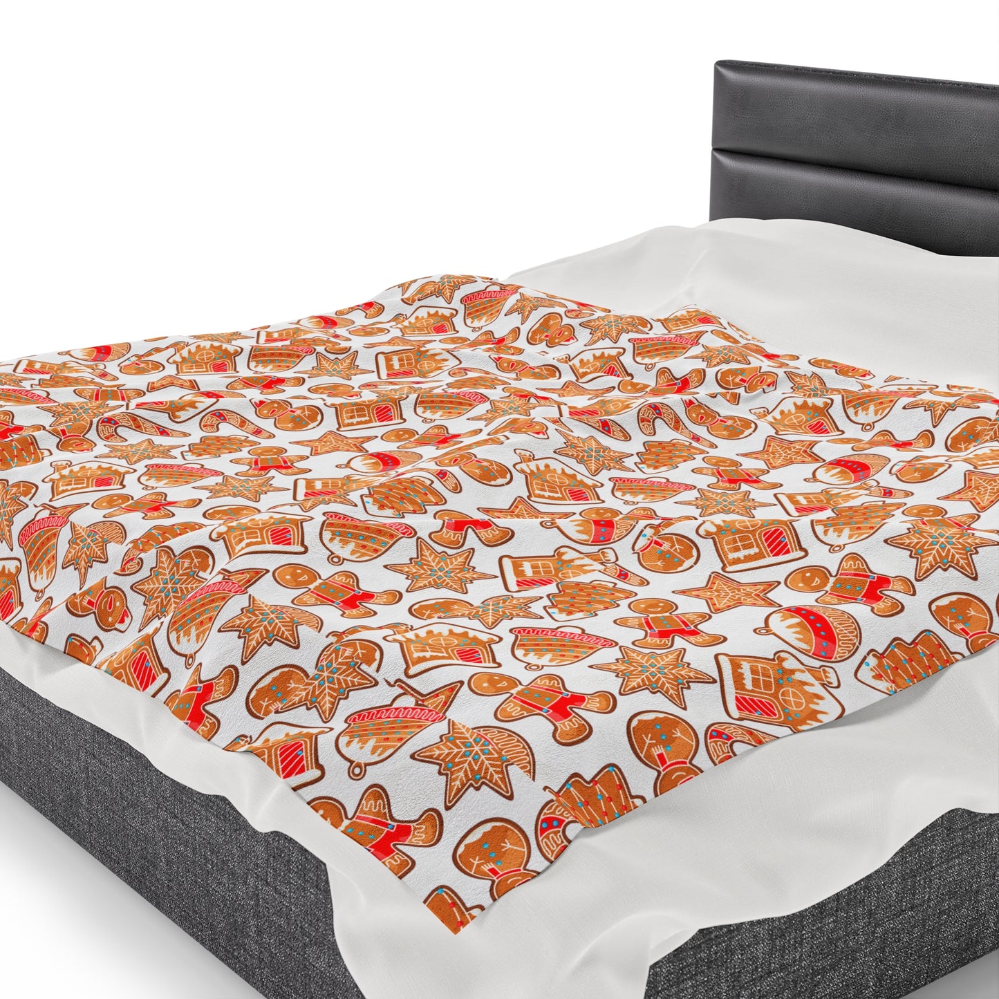 Gingerbread Christmas Blanket holiday blanket christmas movie watching blanket Merry christmas blanket Velveteen Plush Blanket