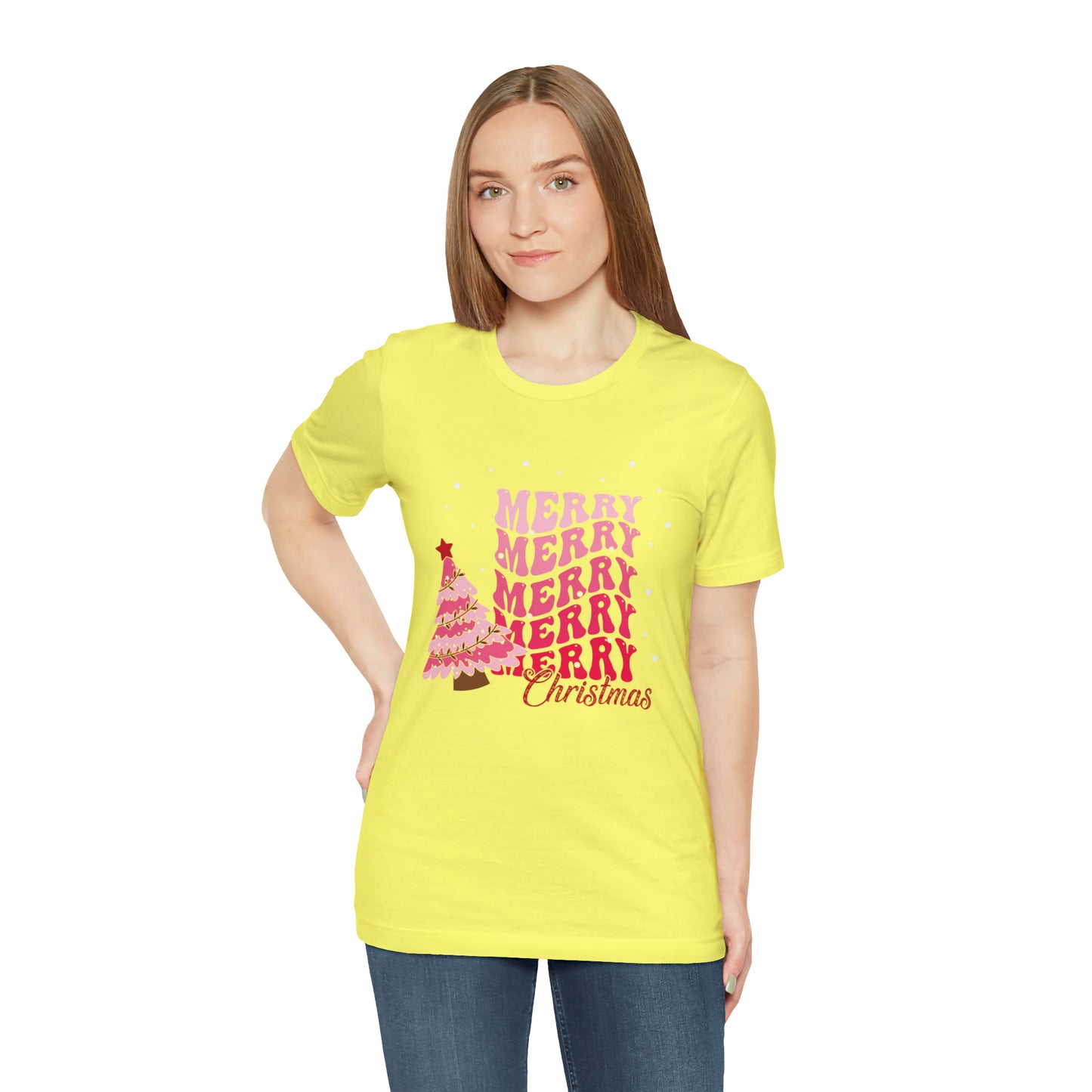 Festive AF shirt Pink Merry Bright Christmas Tshirt for Women Christmas Shirt Sweater Holiday Christmas gift for her gift for him unisex