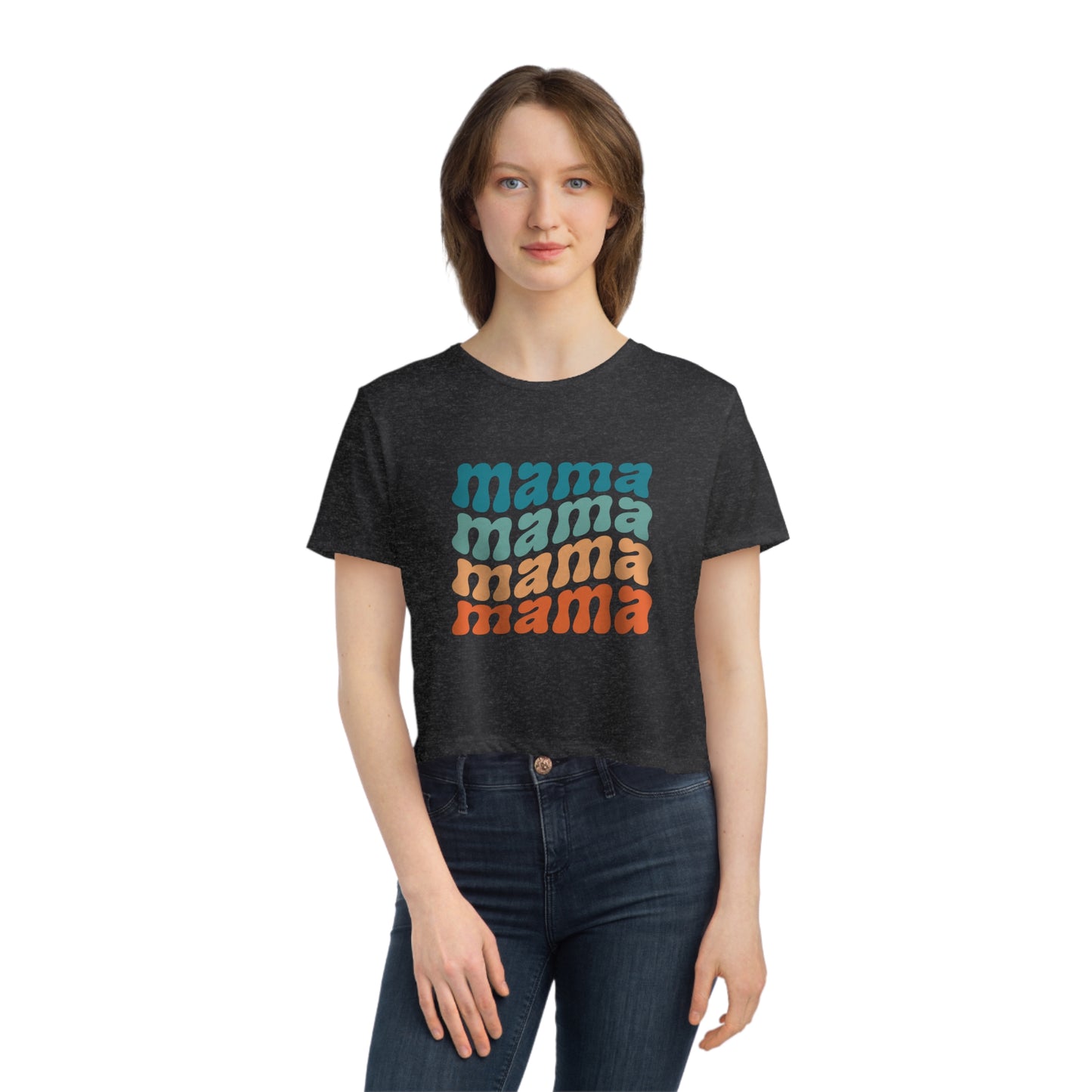 Mama crop top shirt yoga crop top women T-shirt the universe is always on my side zen shirt Women's Flowy Cropped Tee