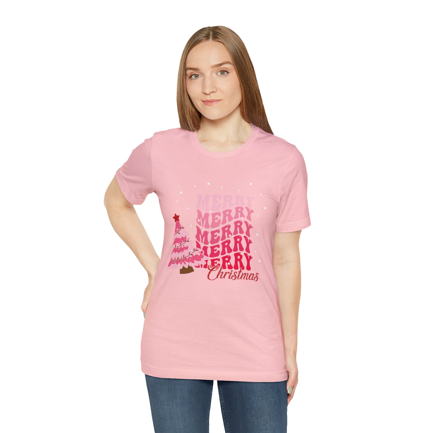 Festive AF shirt Pink Merry Bright Christmas Tshirt for Women Christmas Shirt Sweater Holiday Christmas gift for her gift for him unisex