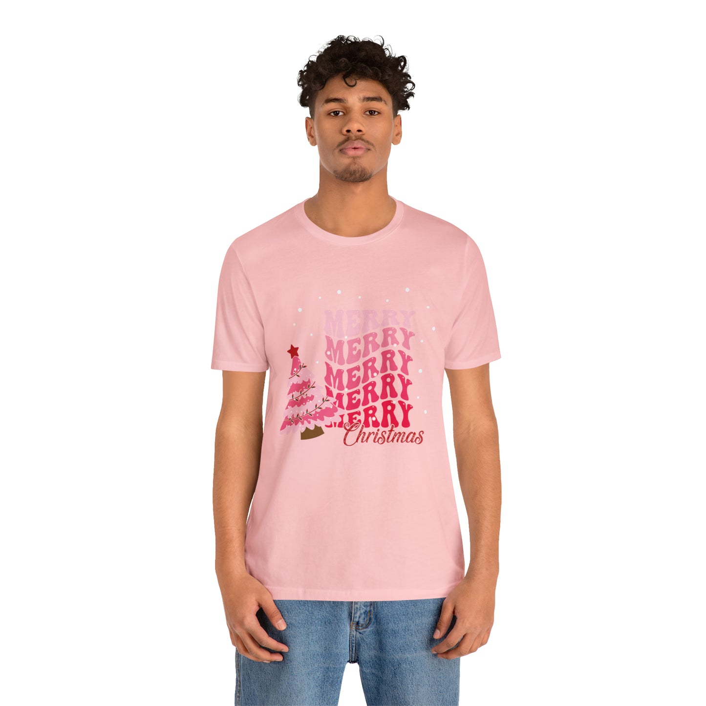 Festive AF shirt Pink Merry Bright Christmas Tshirt for Women Christmas Shirt Sweater Holiday Christmas gift for her gift for him unisex