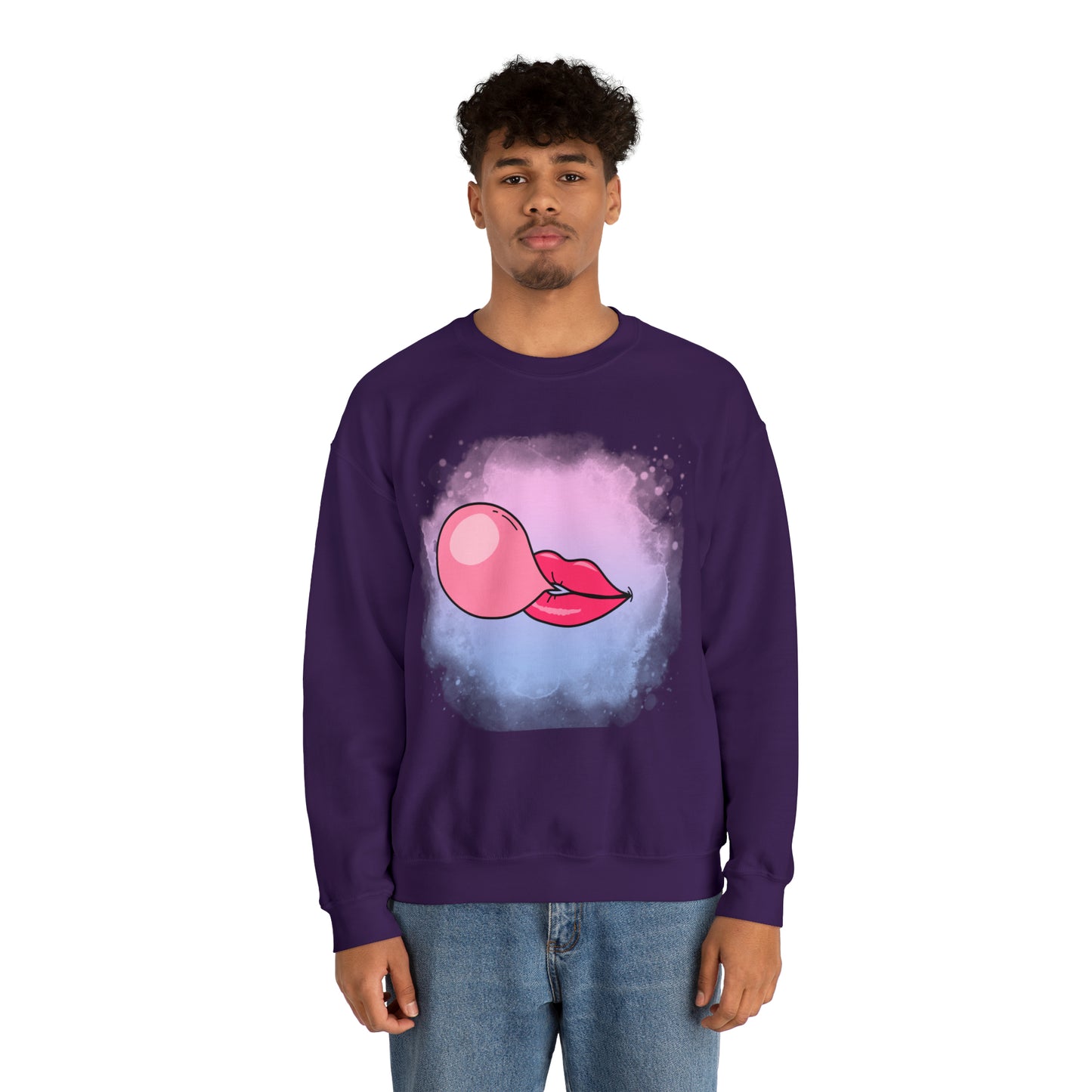Bubble Gum kiss sweatshirt, Summer Bubblegum shirt, Birthday gift for her,Galantine travel sweatshirt,Unisex Heavy Blend Crewneck Sweatshirt