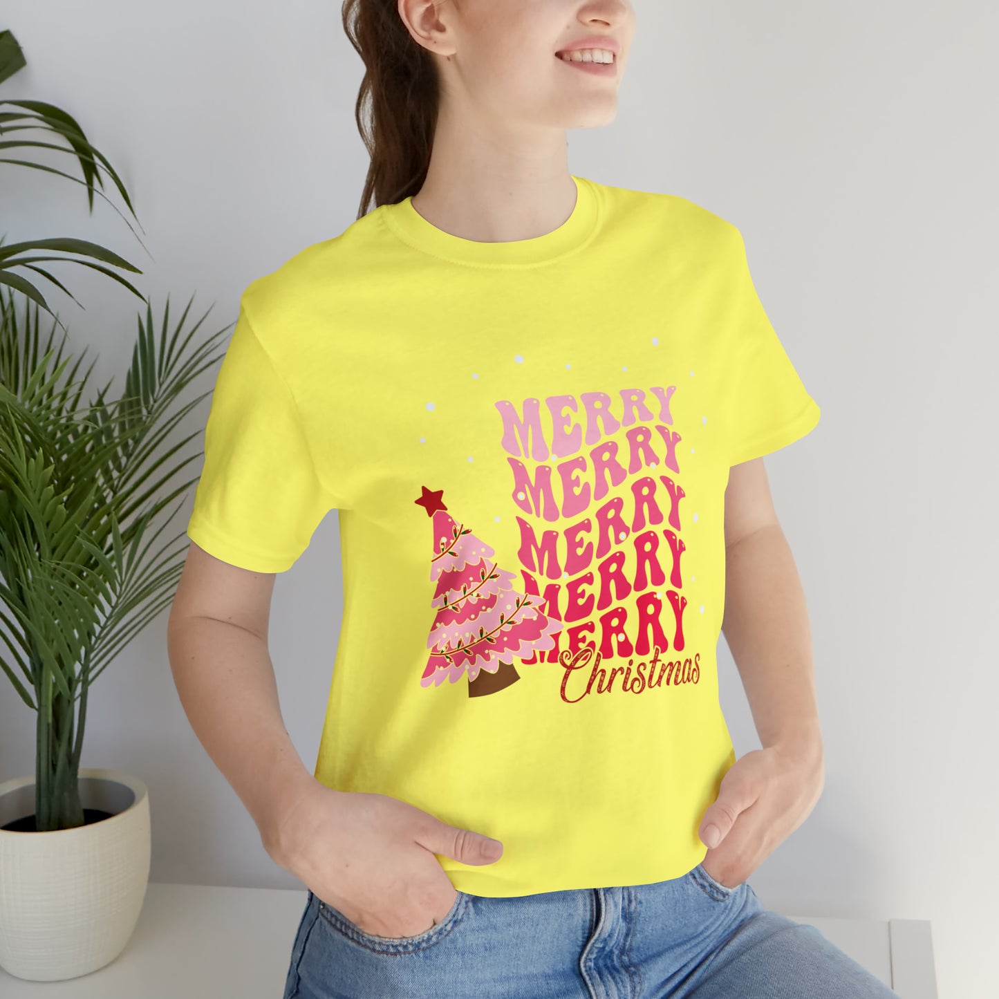 Festive AF shirt Pink Merry Bright Christmas Tshirt for Women Christmas Shirt Sweater Holiday Christmas gift for her gift for him unisex