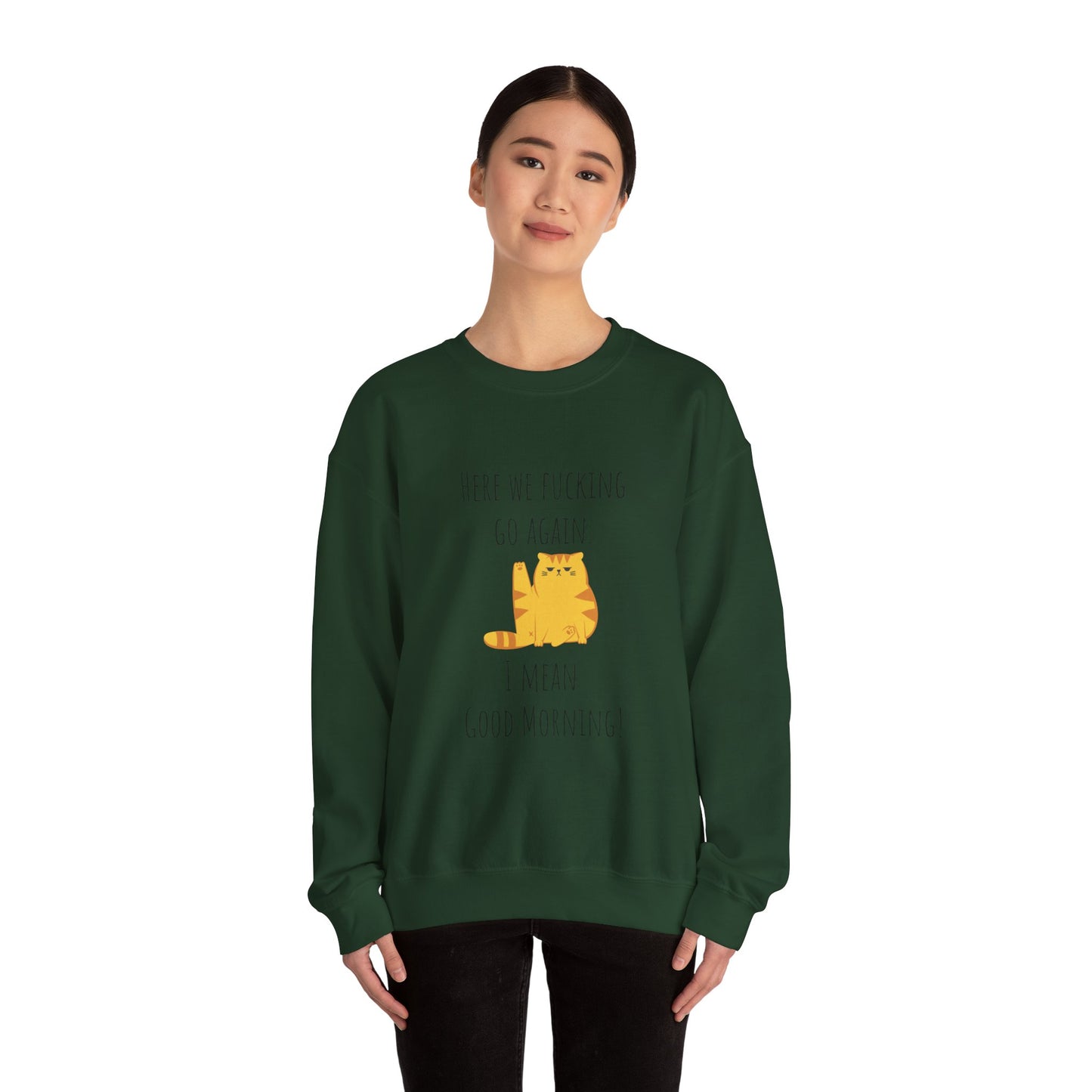 Grumpy cat sweater Here we go fucking again sweater gifts funny cat birthday gift Christmas sweatshirt gift for her for Women Christmas gift
