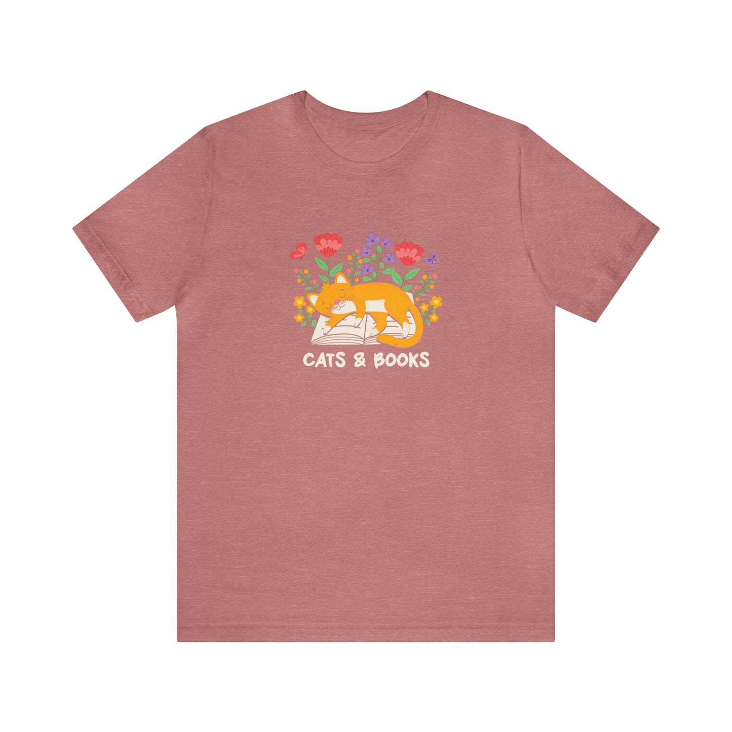 Cat Mom Shirt Cat Lover Tee Cute Book Cat Shirt Floral Book Shirt Book Lover Sweatshirt Reader Bookish Tee Cat Themed Gift For Women for men