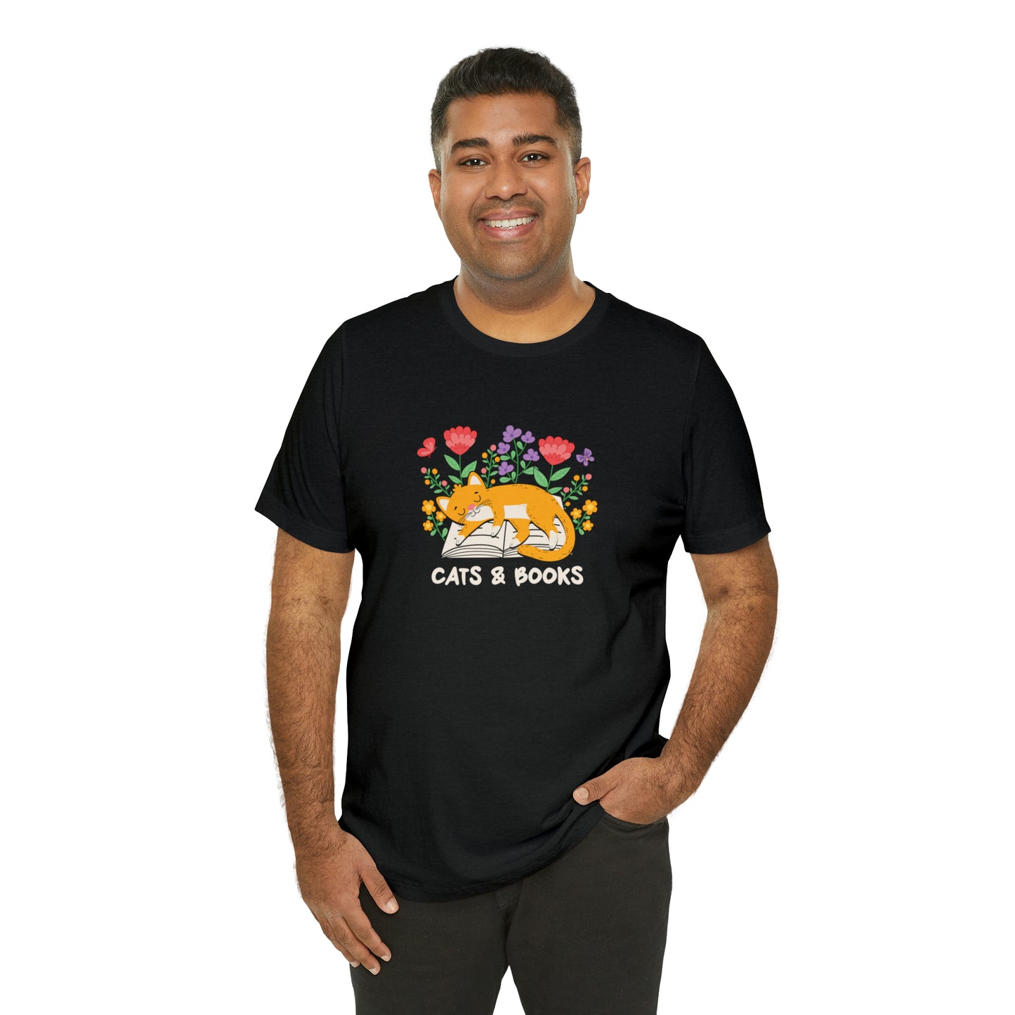 Cat Mom Shirt Cat Lover Tee Cute Book Cat Shirt Floral Book Shirt Book Lover Sweatshirt Reader Bookish Tee Cat Themed Gift For Women for men