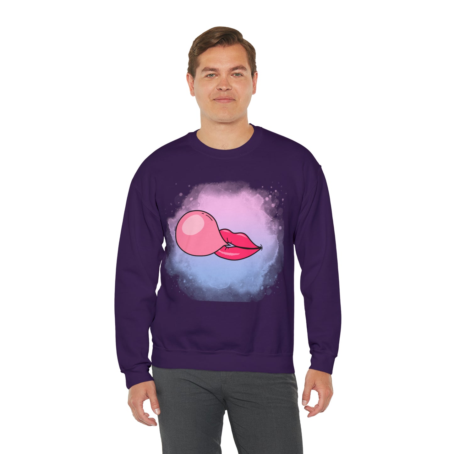 Bubble Gum kiss sweatshirt, Summer Bubblegum shirt, Birthday gift for her,Galantine travel sweatshirt,Unisex Heavy Blend Crewneck Sweatshirt
