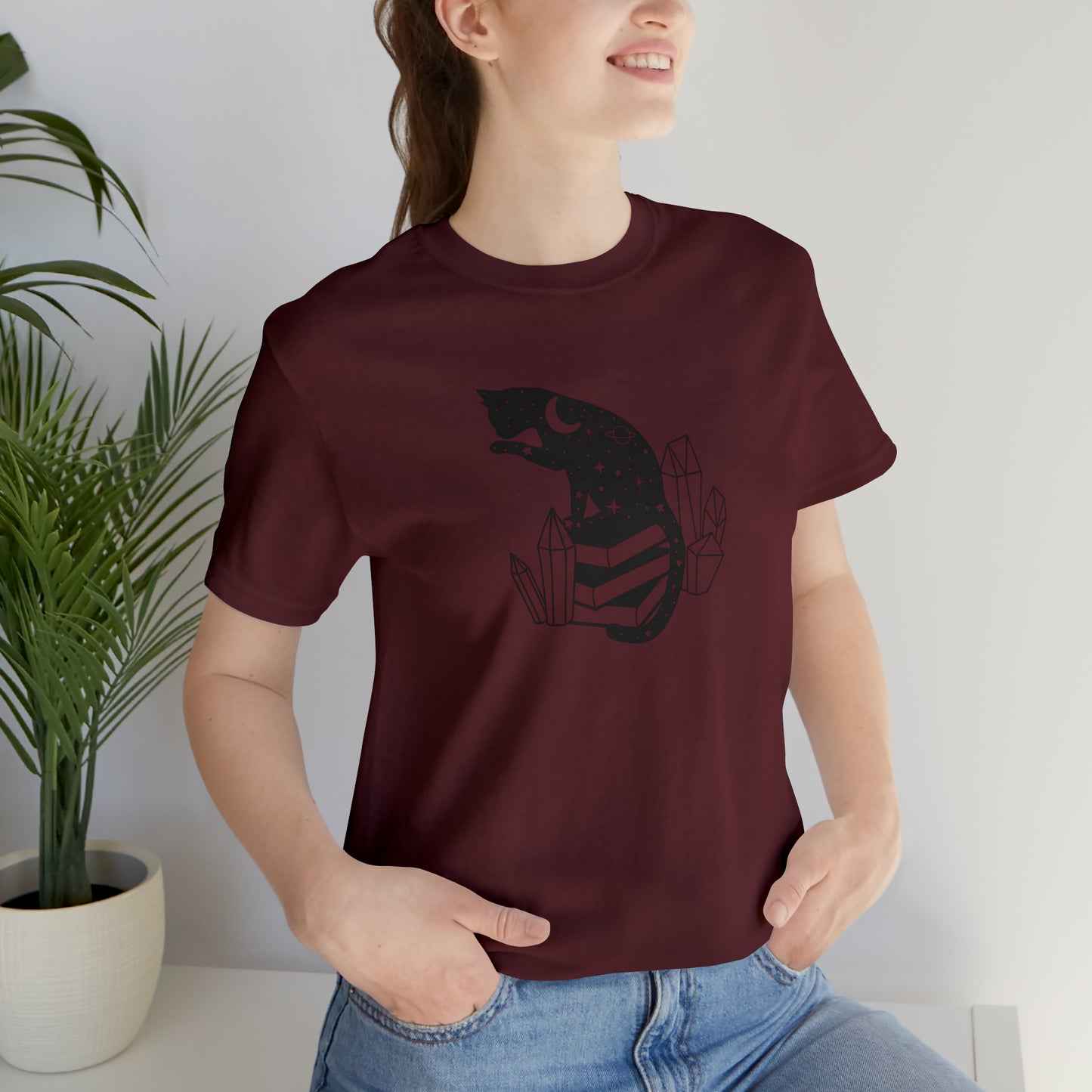 Cat lover tshirt book lover shirt crystal witchy cat Shirt Halloween Cat Sweatshirt Gift for Cat Lover Gift for Cat Mom Gift