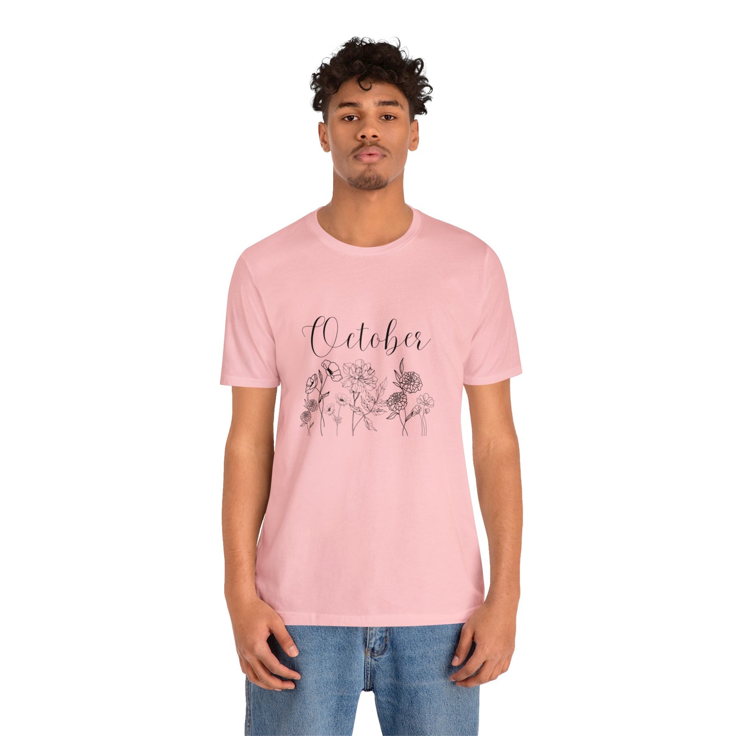 October birthday shirt birthday tee month flower shirt gift for her gift for him best friend gift christmas gift