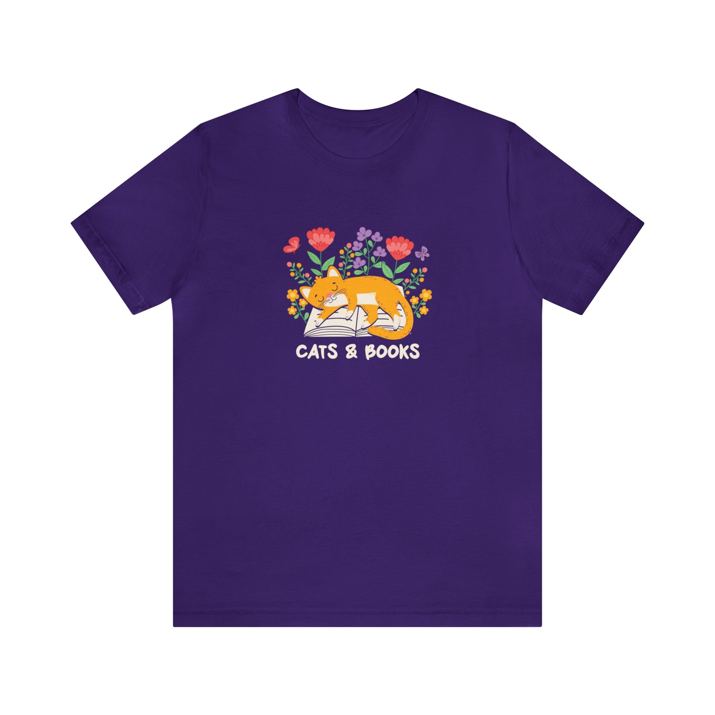 Cat Mom Shirt Cat Lover Tee Cute Book Cat Shirt Floral Book Shirt Book Lover Sweatshirt Reader Bookish Tee Cat Themed Gift For Women for men