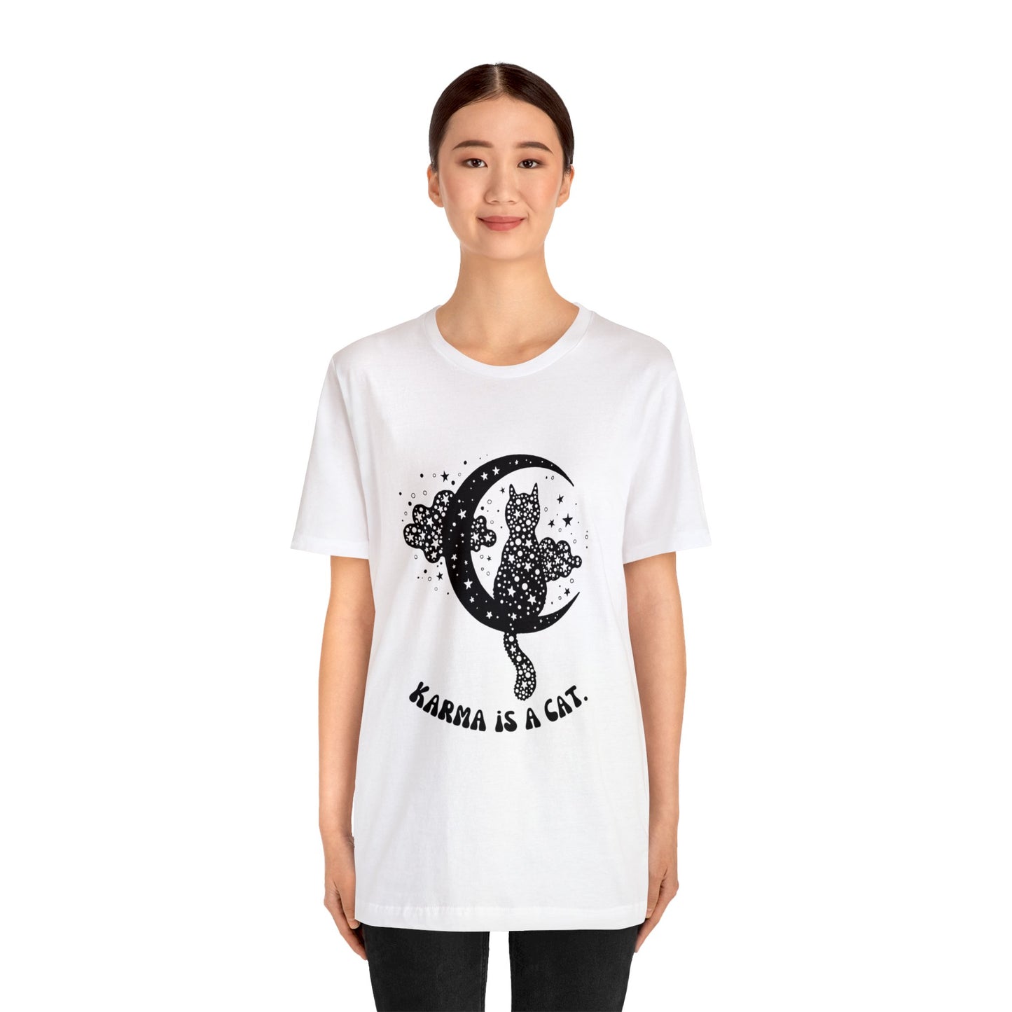 Karma is a cat shirt Cat lover tshirt book lover shirt Taylor witchy cat Shirt Halloween Cat Gift for Cat Lover Gift for Cat lover shirt