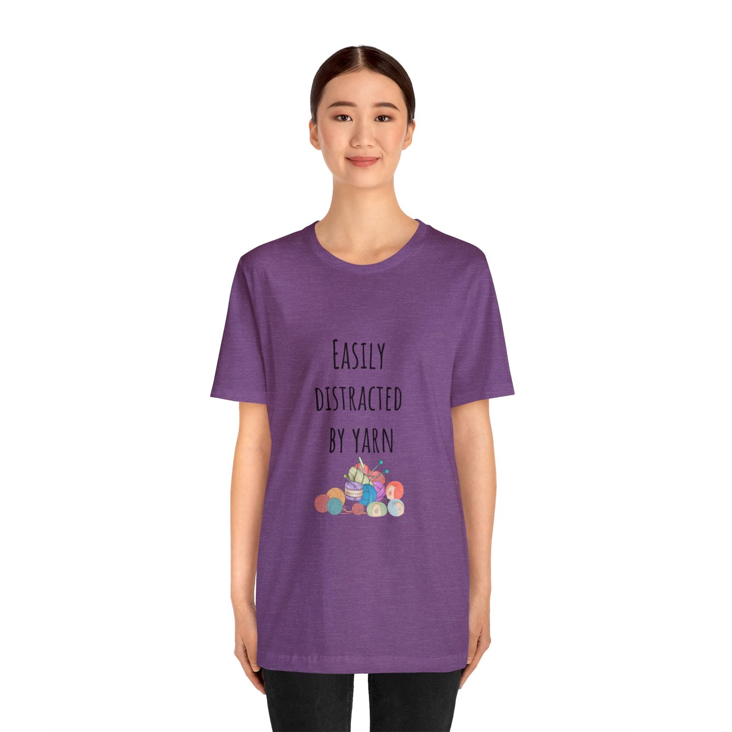 Easily distracted by yarn Christmas gift for yarn lover Funny yarn shirt crochet lover gift Gift for knitting lover Gift for Mom daughter
