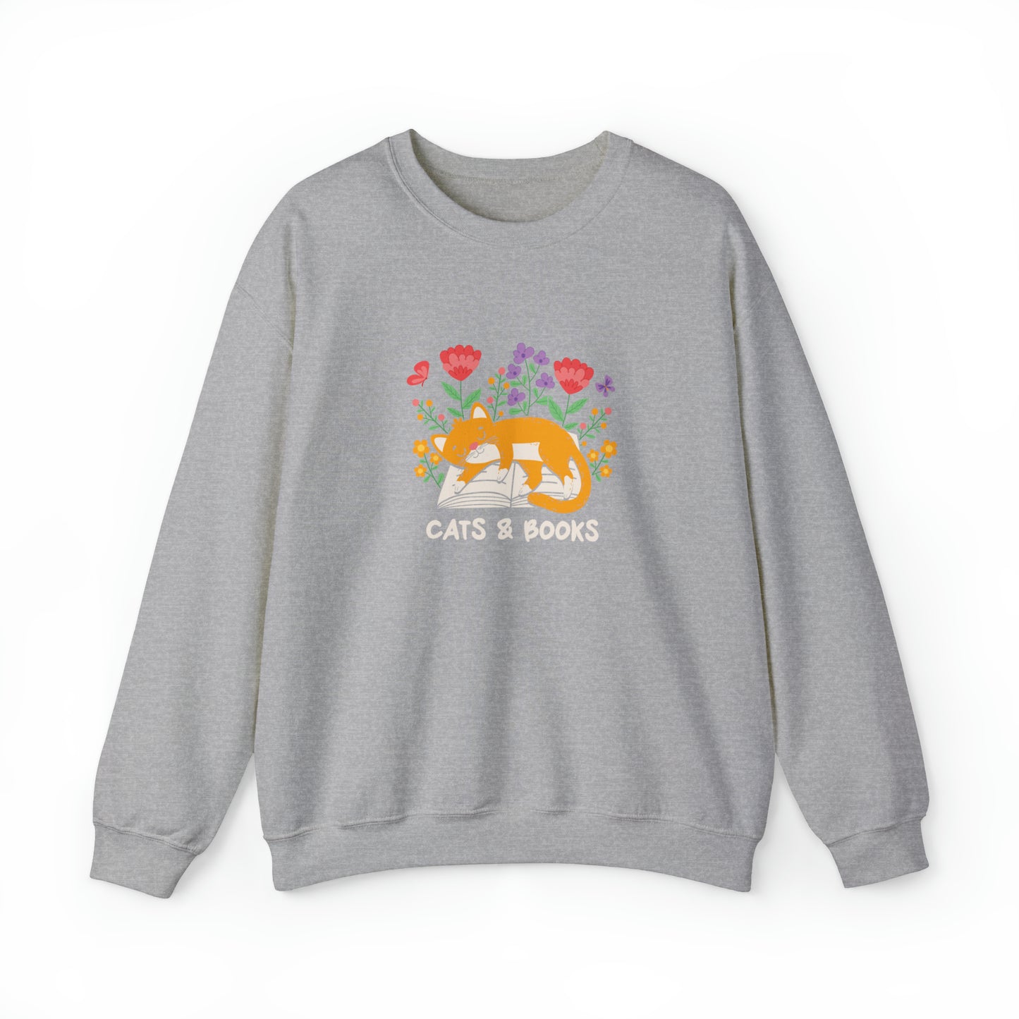 Cat Mom Shirt Cat Lover Tee Cute Book Cat Shirt Floral Book Shirt Book Lover Sweatshirt Reader Bookish Tee Cat Themed Gift For Women for Men