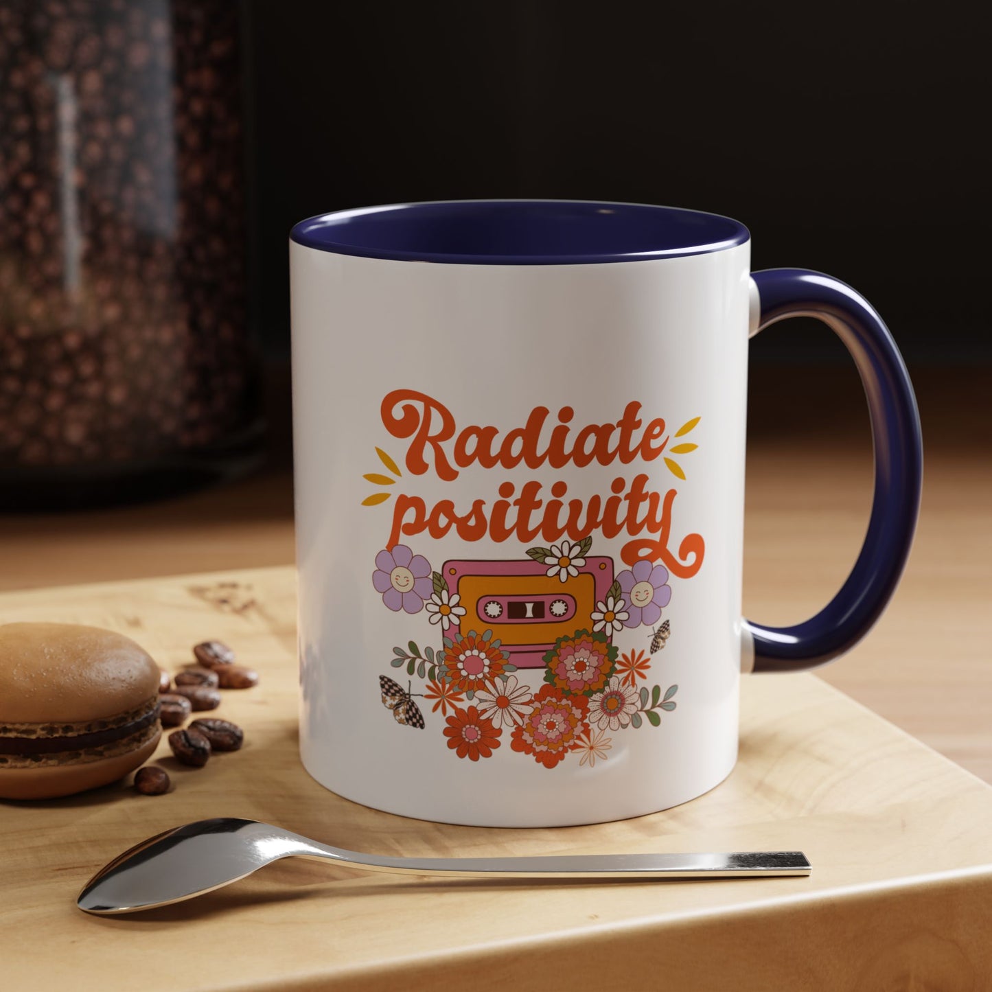 Radiate positivity mug Morning affirmation mug shining light mug Delulu mug retro gift Christmas gift for her gift for him bestie gift