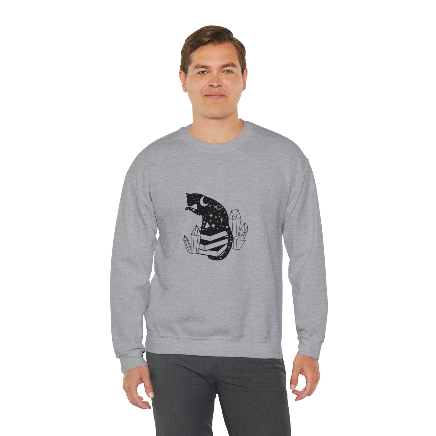 Cat lover Sweatshirt book lover sweater Crystal lover Shirt Halloween Cat Sweatshirt Gift for Cat Lover Gift for Cat Mom Gift moon