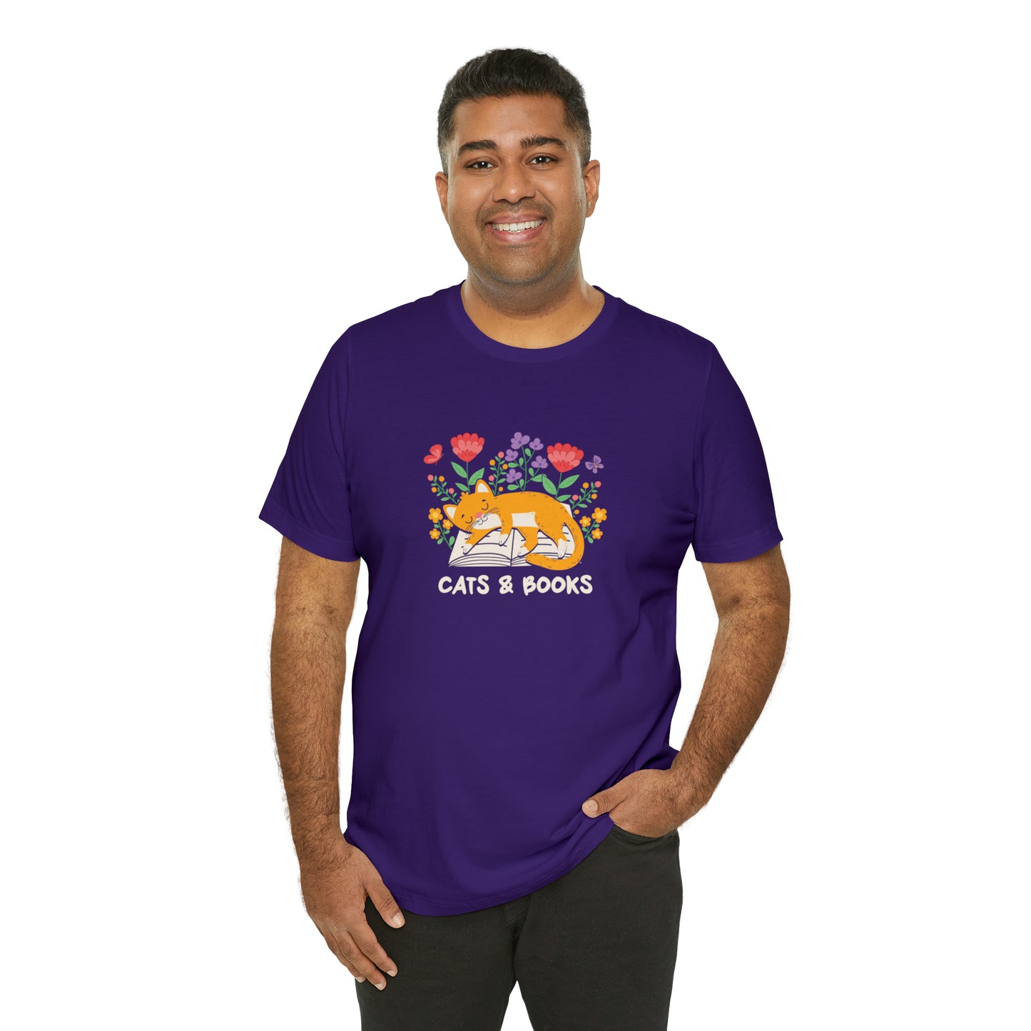 Cat Mom Shirt Cat Lover Tee Cute Book Cat Shirt Floral Book Shirt Book Lover Sweatshirt Reader Bookish Tee Cat Themed Gift For Women for men