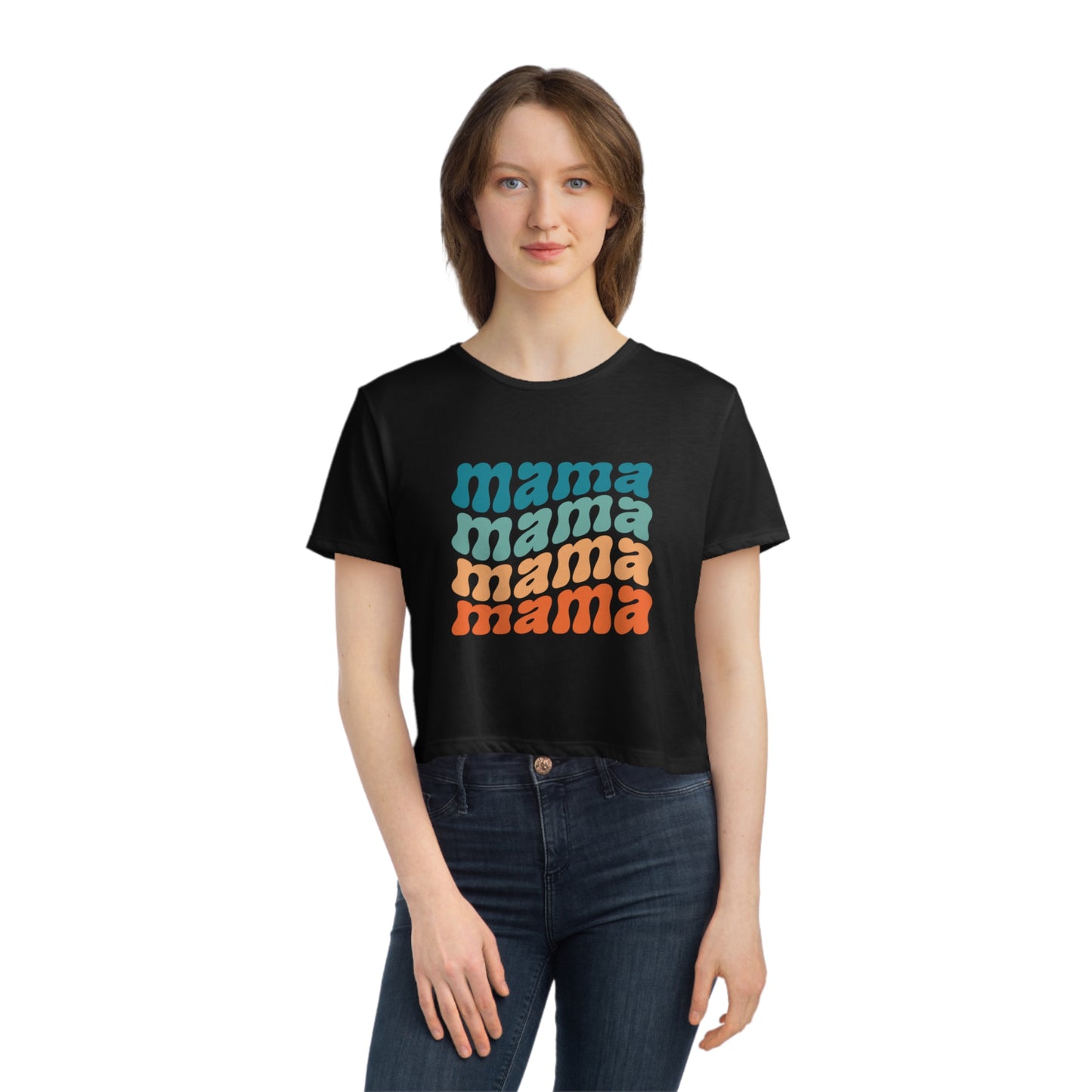 Mama crop top shirt yoga crop top women T-shirt the universe is always on my side zen shirt Women's Flowy Cropped Tee