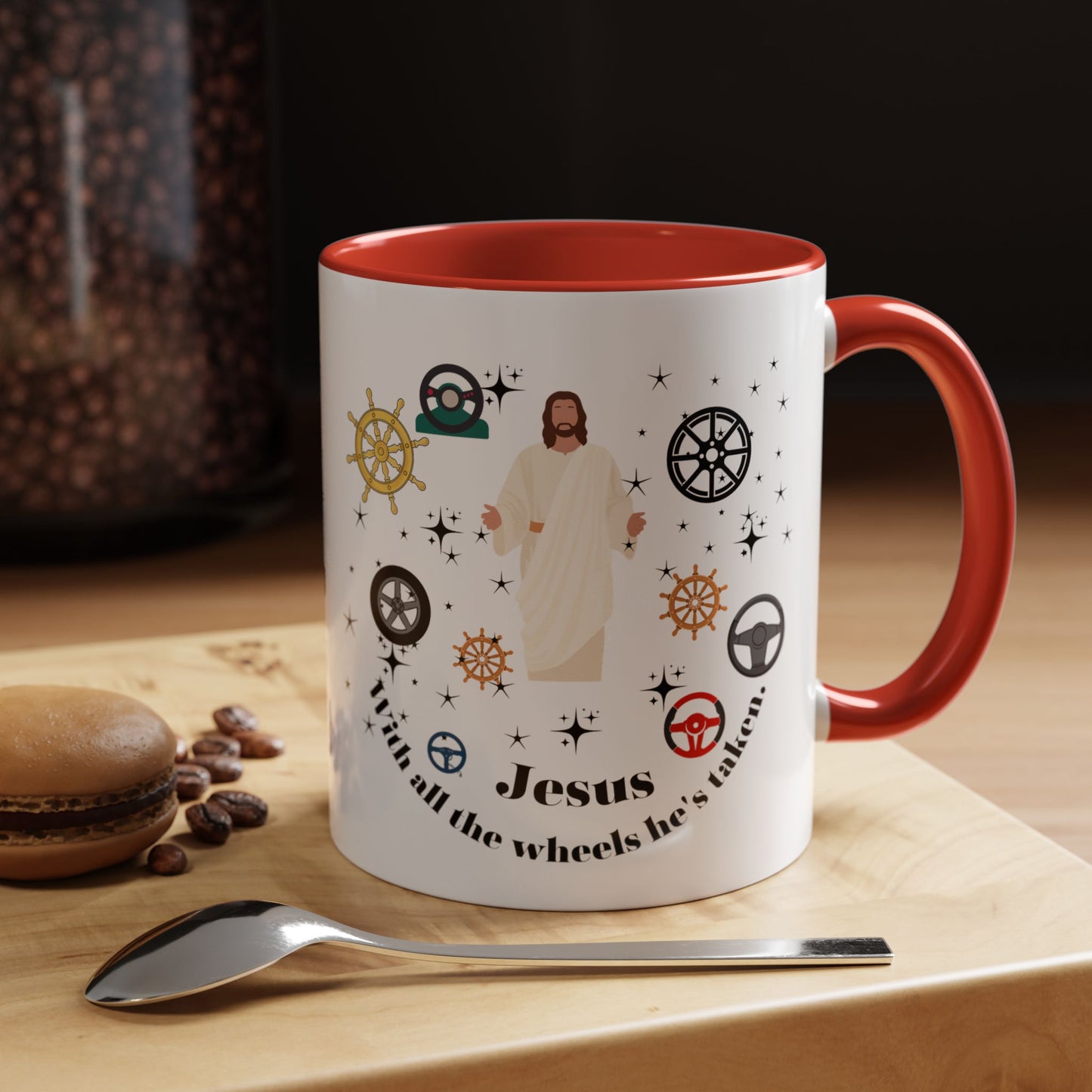 Funny Jesus mug Jesus take the wheel Radiate positivity mug Morning affirmation shining light Christmas gift for her gift for him bestiegift