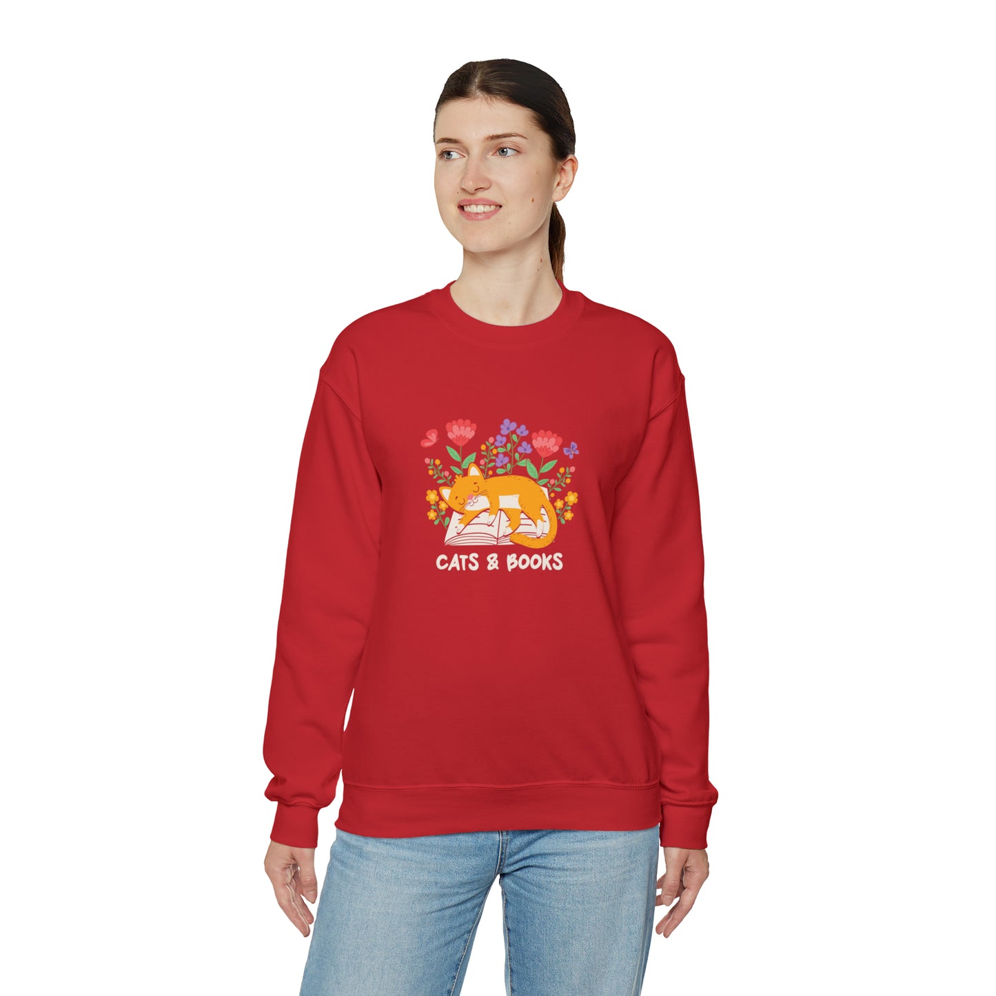 Cat Mom Shirt Cat Lover Tee Cute Book Cat Shirt Floral Book Shirt Book Lover Sweatshirt Reader Bookish Tee Cat Themed Gift For Women for Men