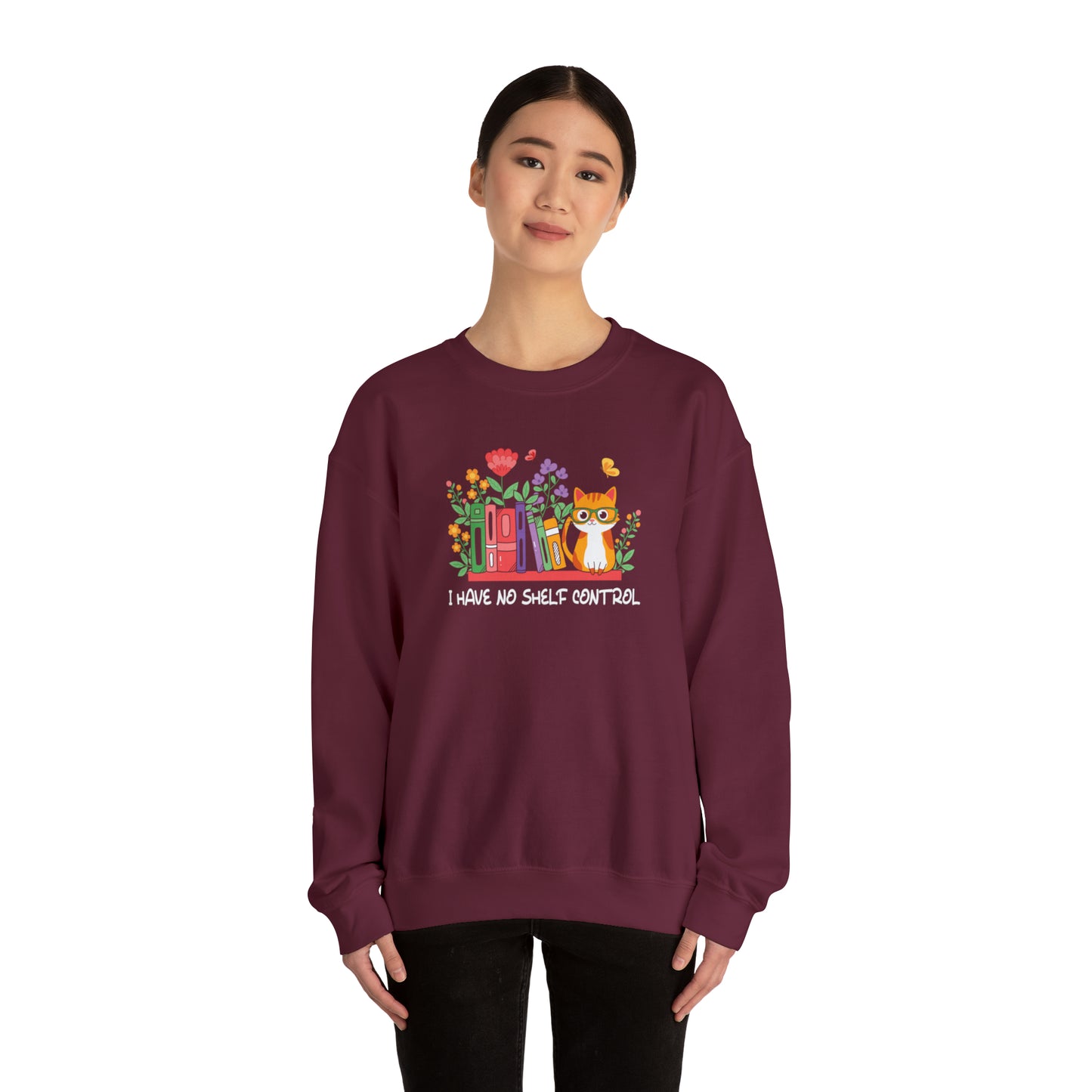 Cat lover Sweatshirt book lover sweater BookShelf control orange cat Shirt Halloween Cat Sweatshirt Gift for Cat Lover Gift for Cat Mom Gift