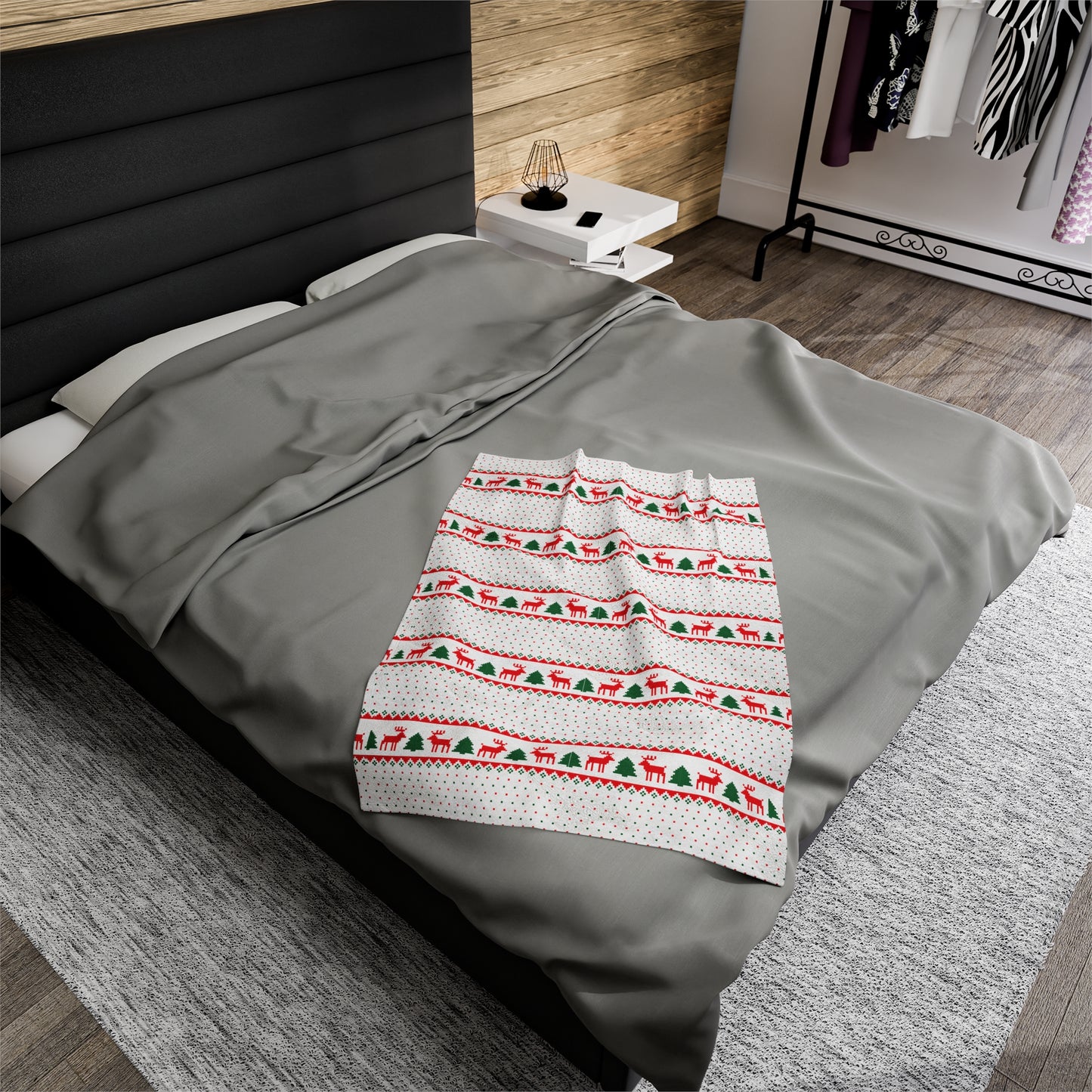 Reindeer Christmas Blanket holiday christmas tree blanket christmas movie watching blanket Merry christmas blanket Velveteen Plush Blanket