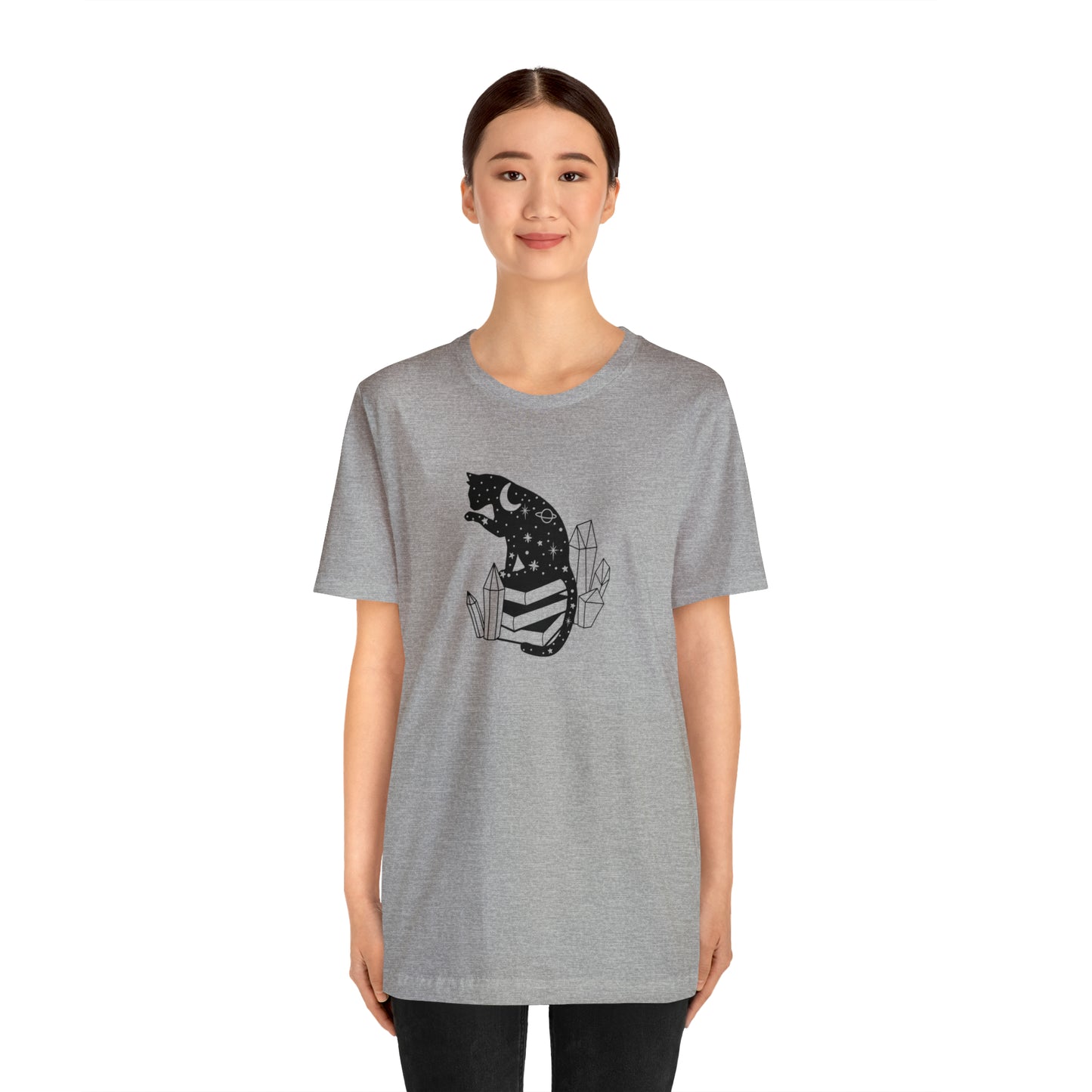 Cat lover tshirt book lover shirt crystal witchy cat Shirt Halloween Cat Sweatshirt Gift for Cat Lover Gift for Cat Mom Gift