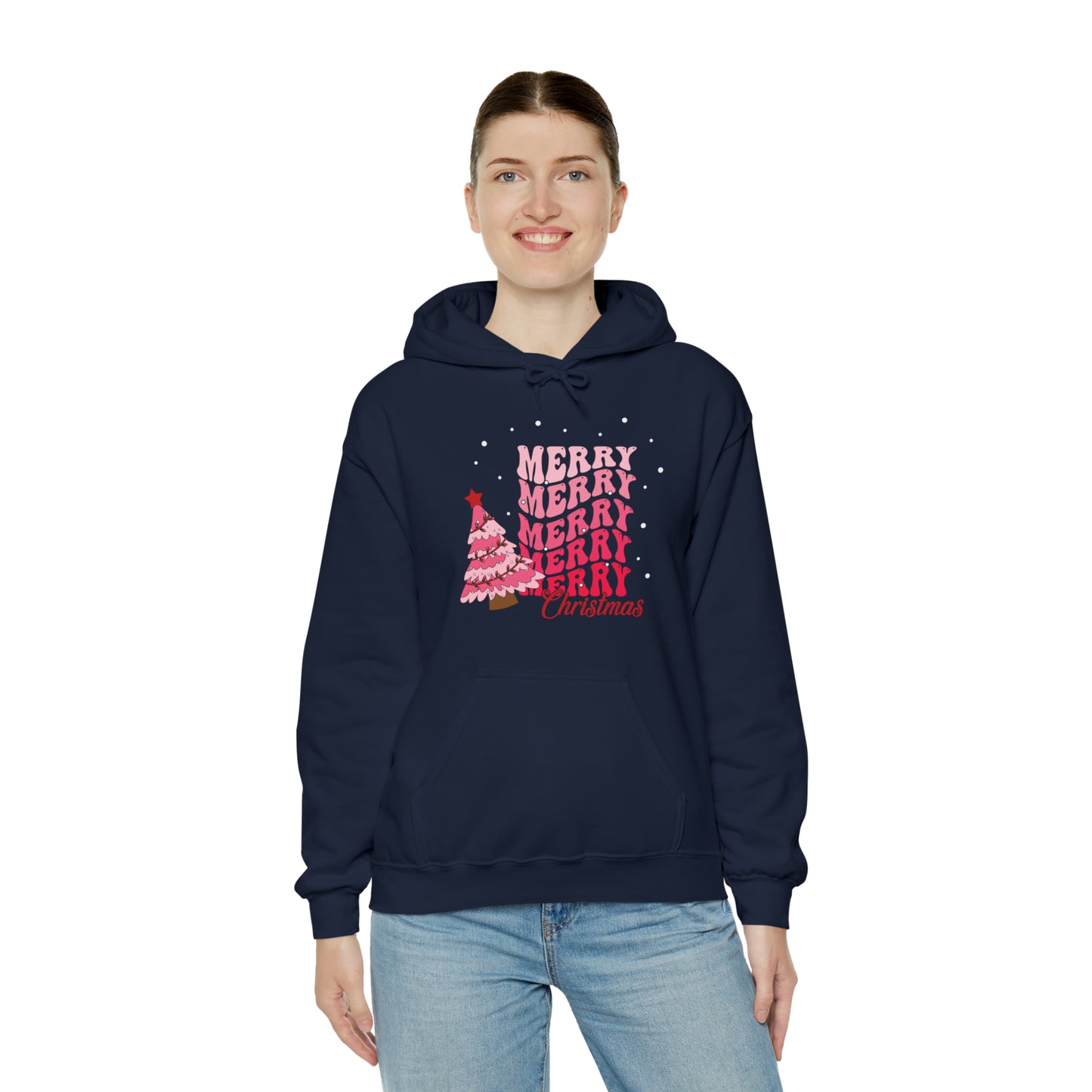 Festive AF hoodie blue Merry Bright Christmas Sweatshirt for Women Men Christmas Sweater Holiday Christmas gift for her gift for him